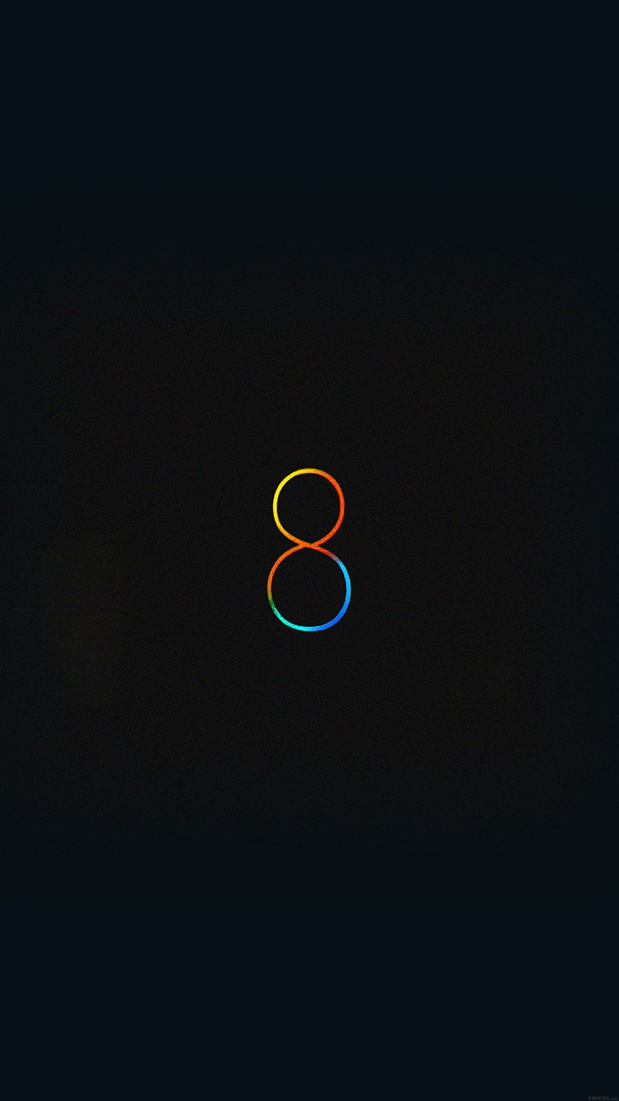 Numero 8 logo iOS nero, 1242x2208 Verticale, iPhone Pro
