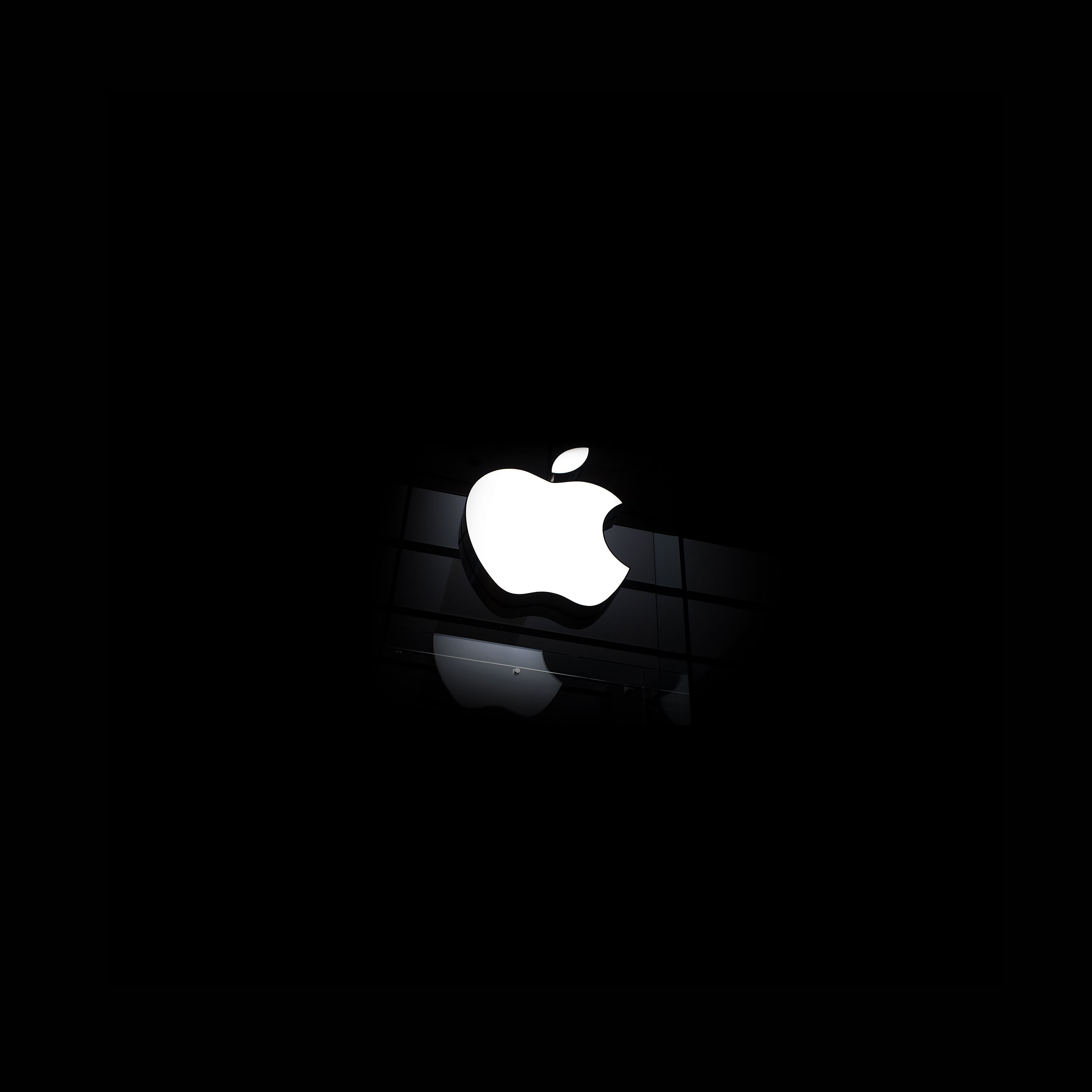 Logo Apple bianco nero, 2732x2732 WQXGA, Desktop