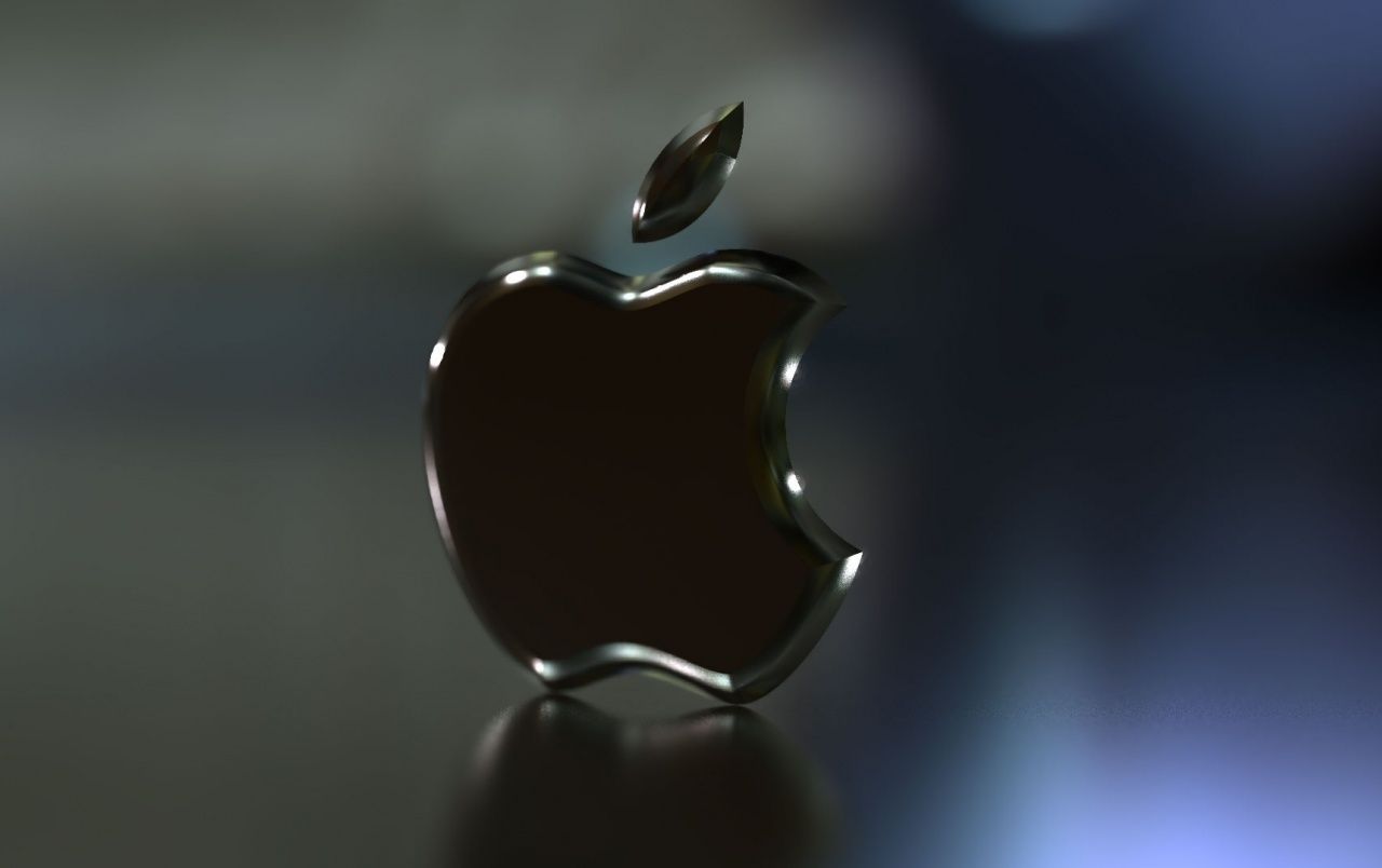 Logo Apple nero riflettente, 1280x804 720p, Lenovo Legion