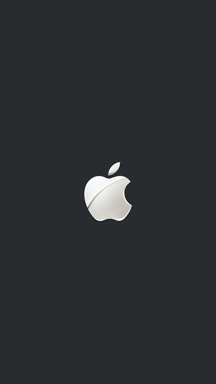 Logo Apple argento sfondo nero, 750x1334 Full HD Verticale, iPhone Pro Max