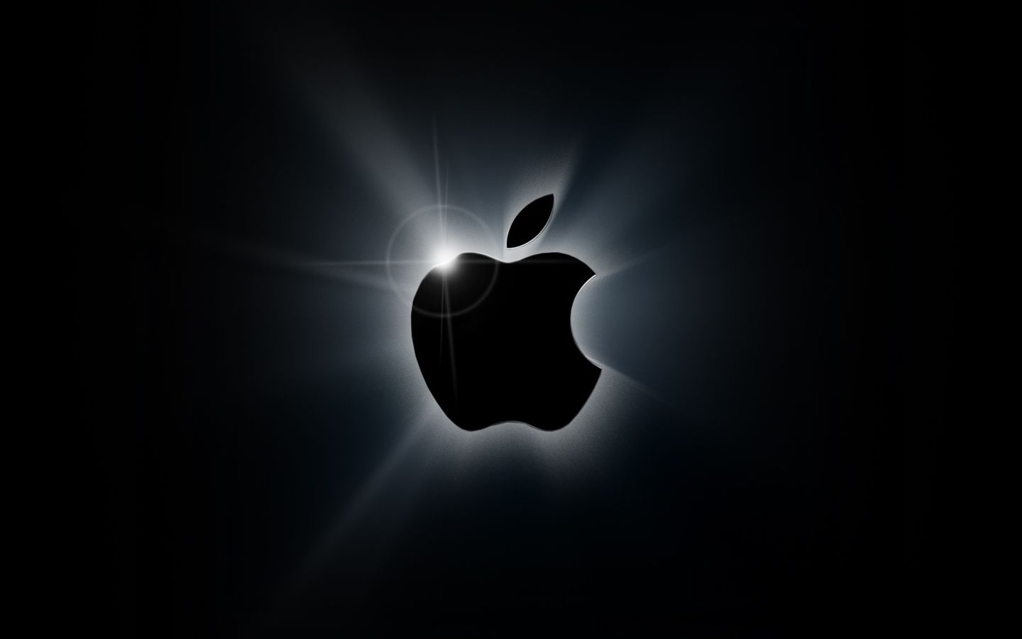 Logo Apple nero luminoso, 1440x900 HD, Desktop