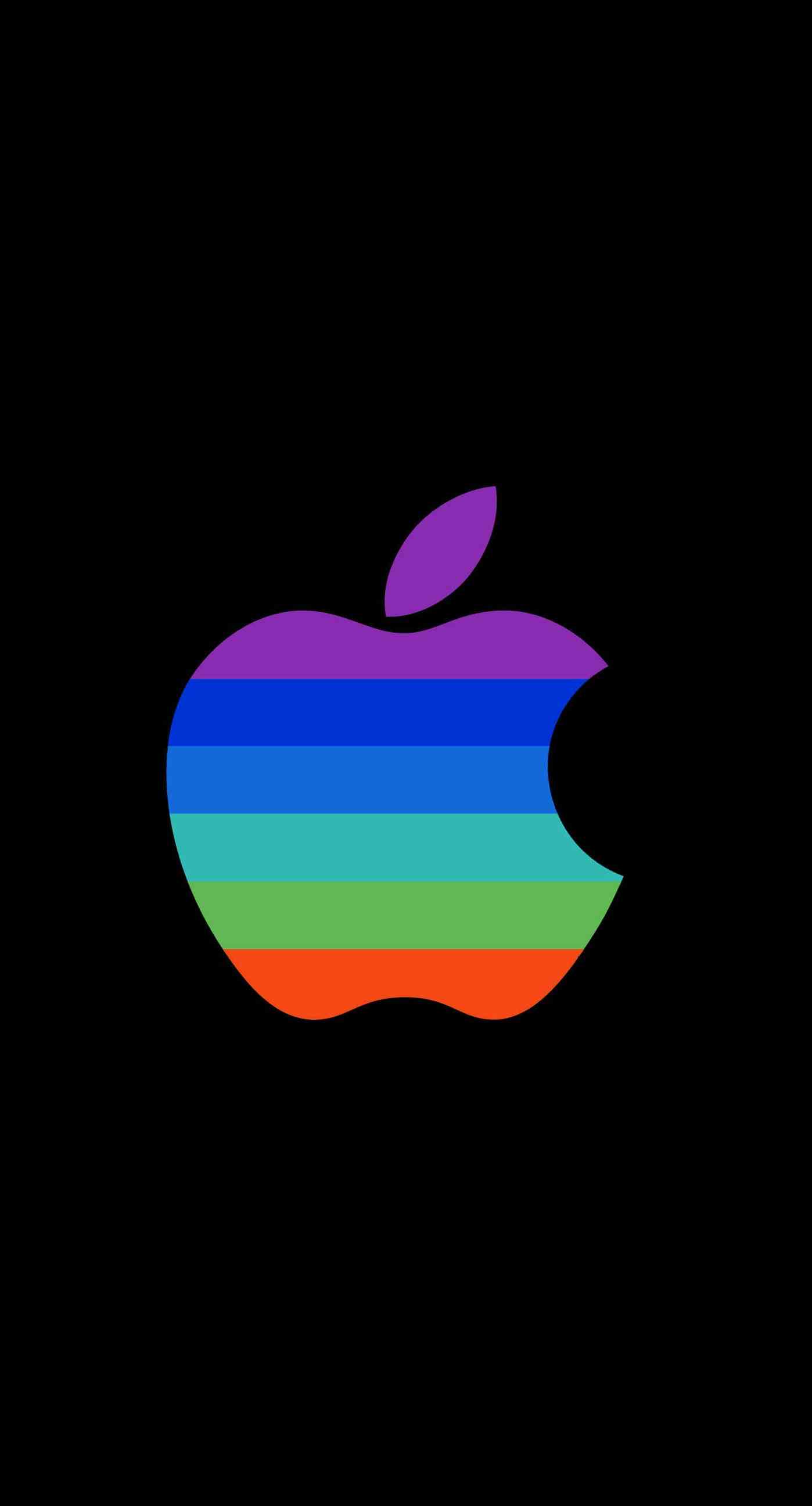 Logo Apple arcobaleno nero, 1398x2592 Full HD Verticale, iPhone Pro