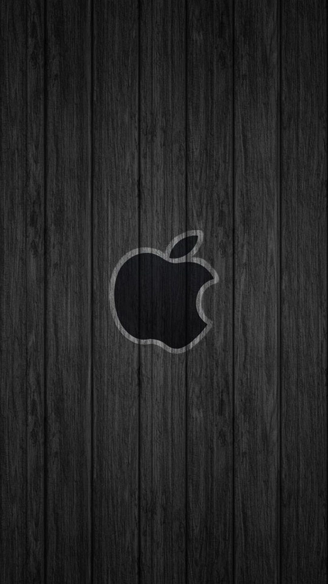 Logo Apple su legno nero, 1080x1920 Full HD Verticale, iPhone Pro Max
