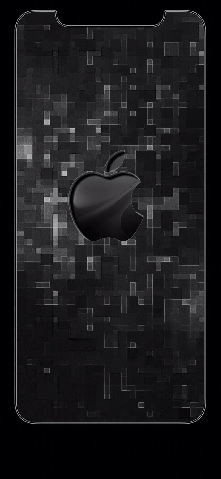 Logo Apple nero pixelato, 750x1625 Full HD Verticale, iPhone Air