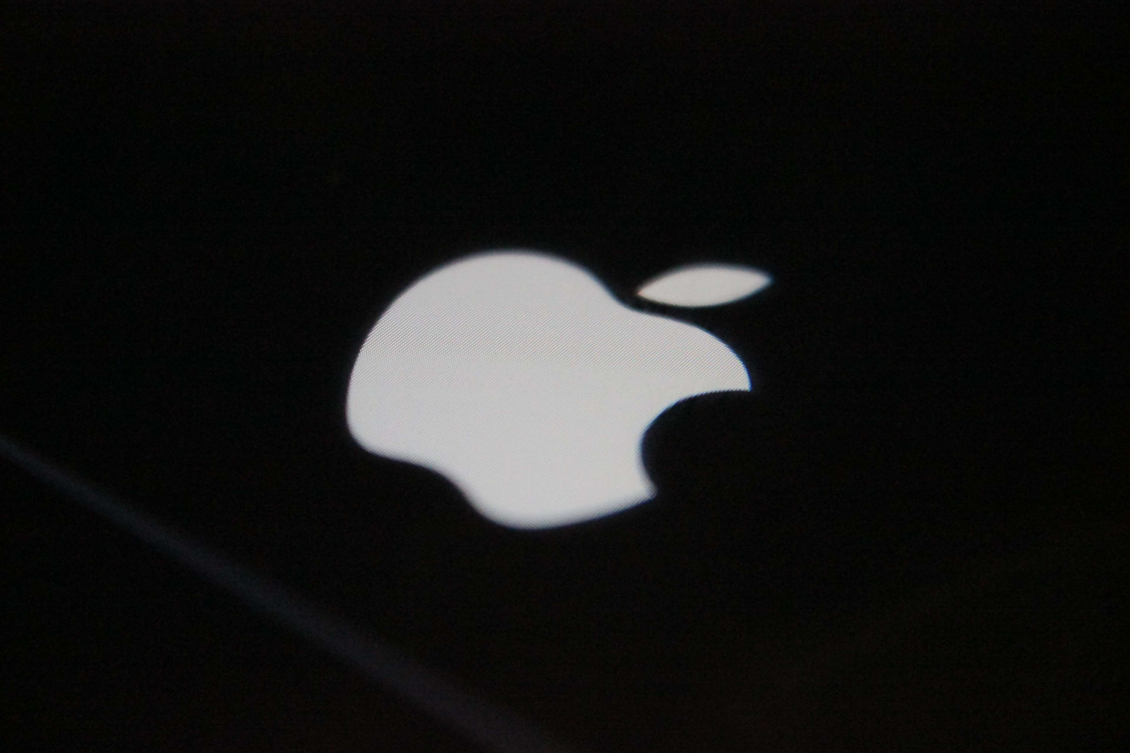 Logo Apple bianco nero, 3840x2560 4K Ultra HD, Monitor 4K