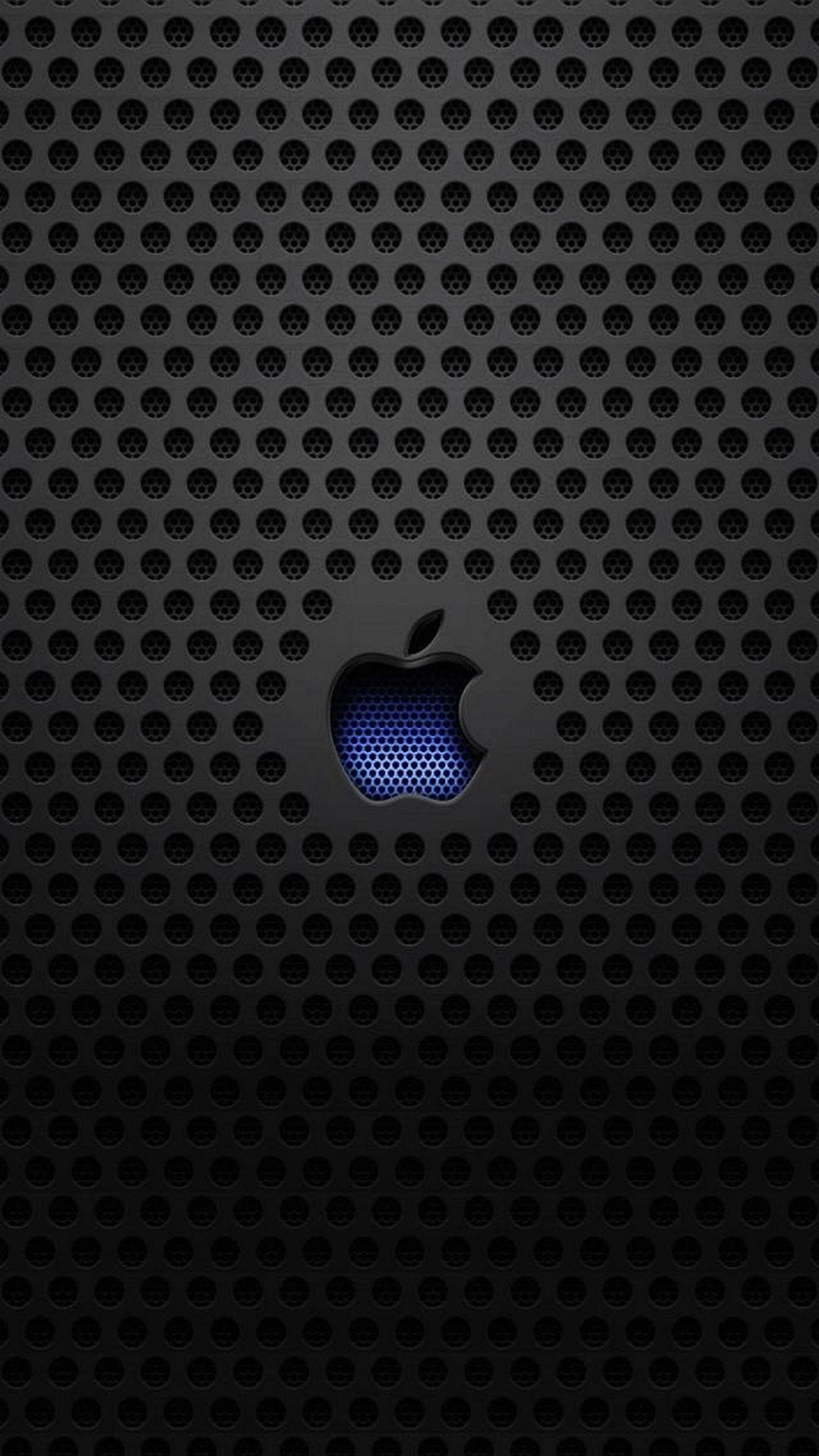 Logo Apple metallo nero, 1080x1920 Full HD Verticale, iPhone Plus
