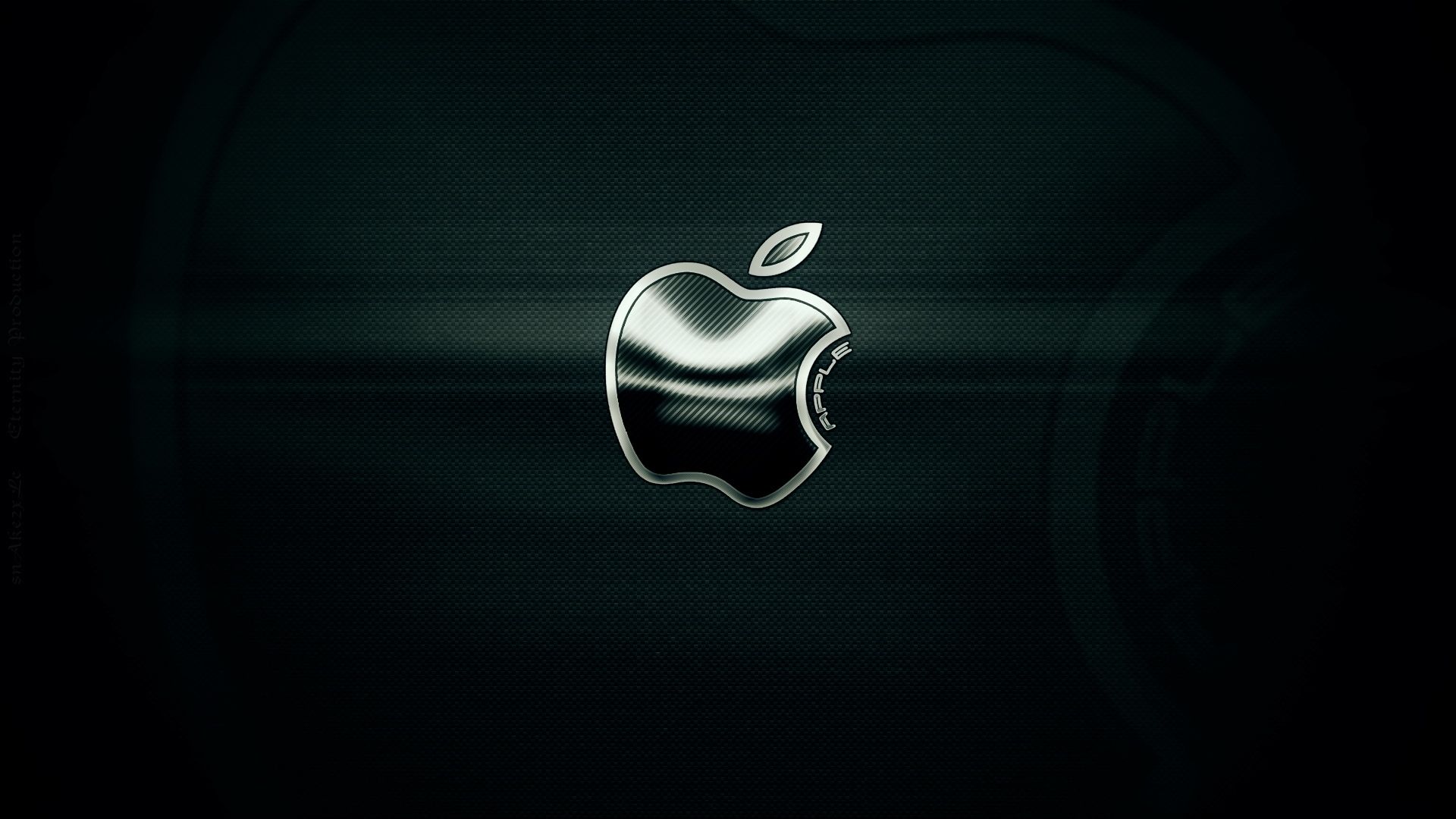 Logo Apple metallico nero, 1920x1080 Full HD 1080p, PC