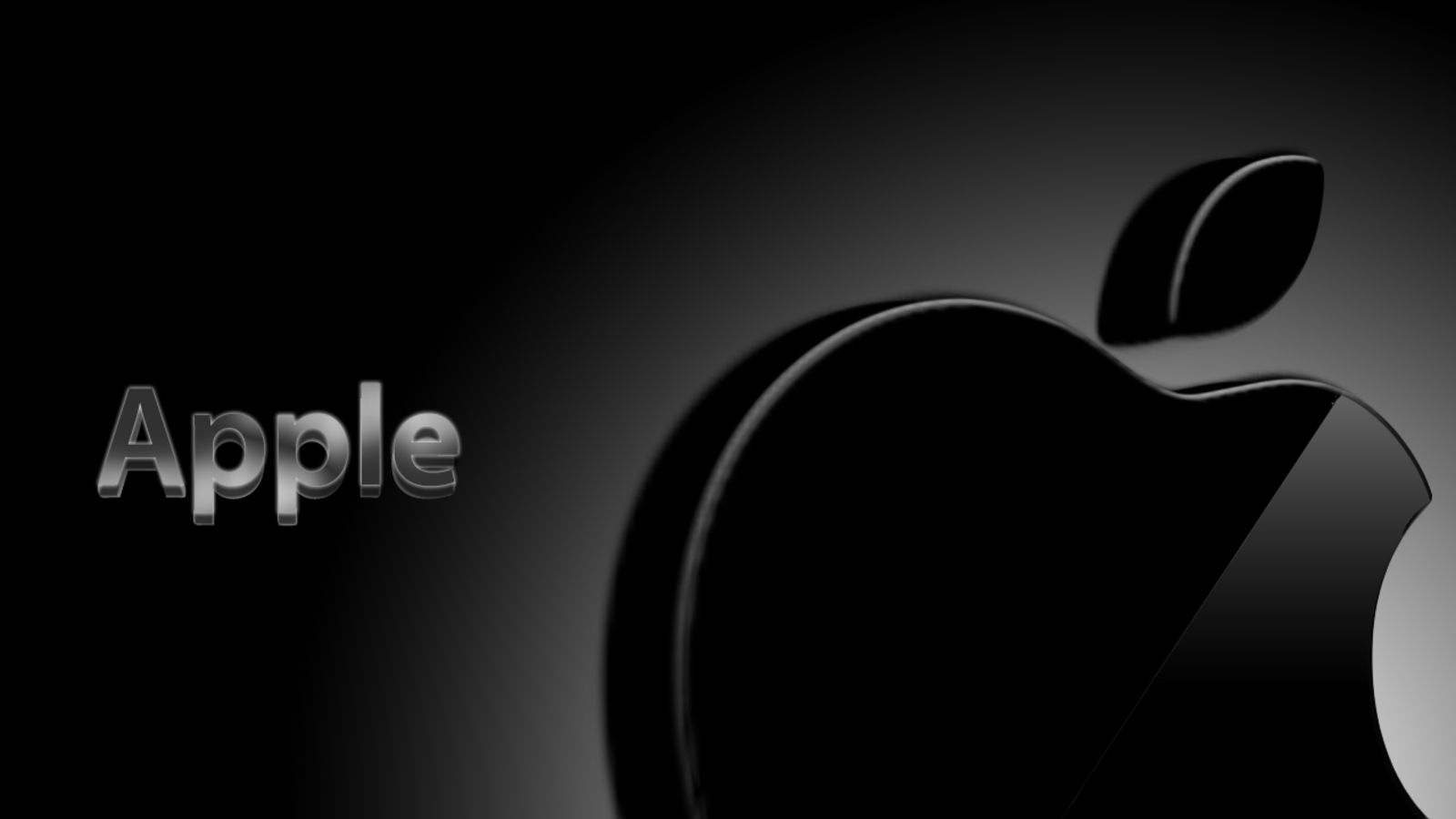 Logo Apple nero lucido, 1600x900 HD Ready, PC Desktop