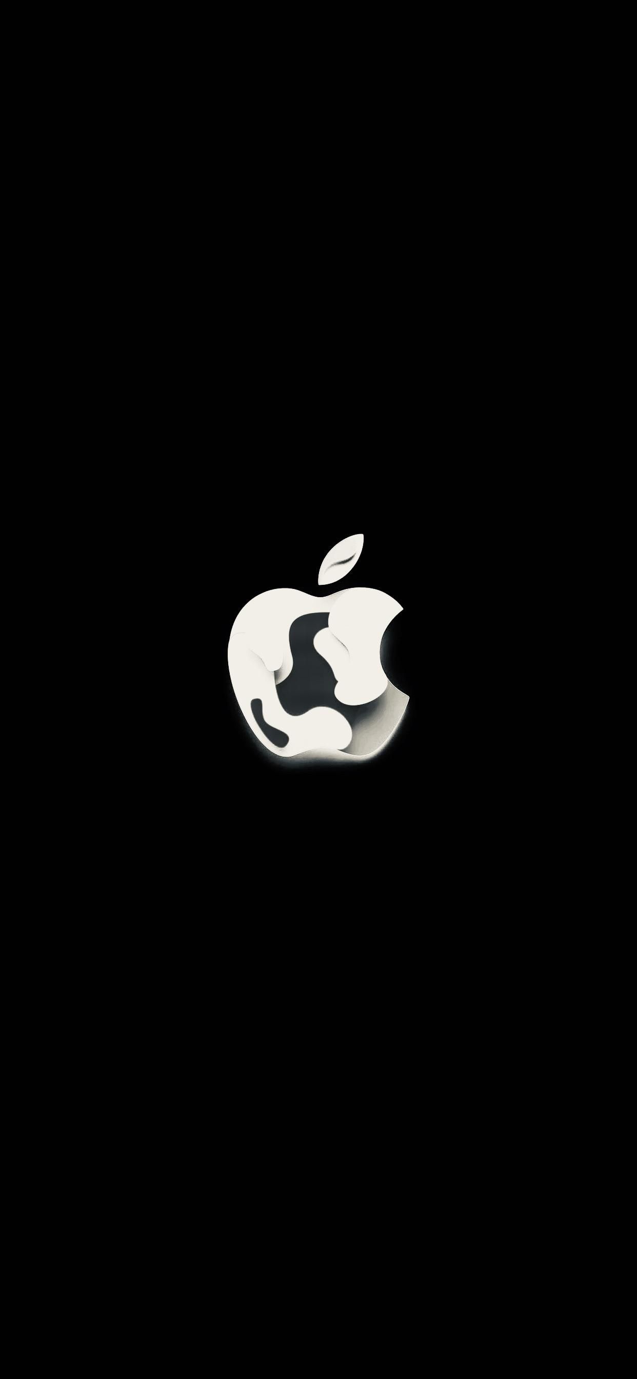 Logo Apple bianco nero, 1242x2688 Verticale, iPhone Air