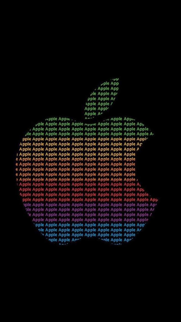 Logo Apple testo colorato nero, 750x1334 Full HD Verticale, iPhone Plus