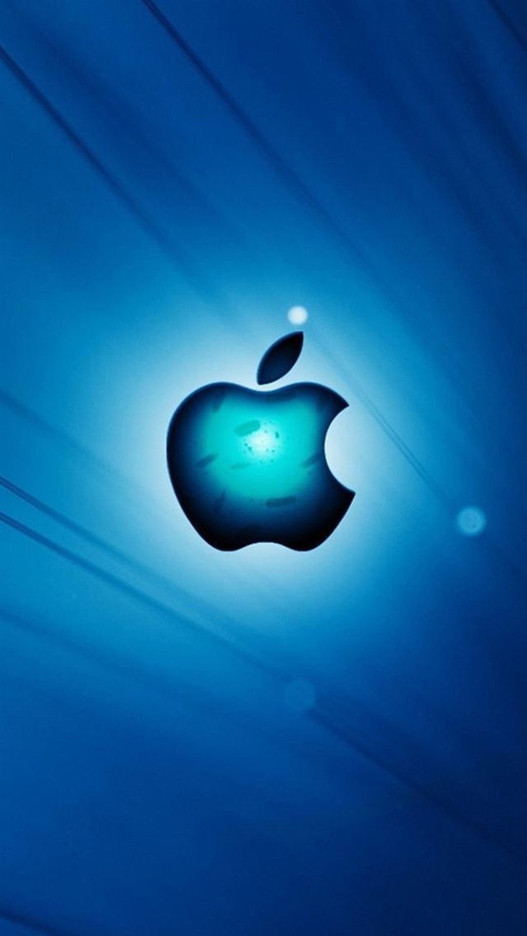 Logo Apple 3D blu, azienda tech, 1440x900 HD, Desktop