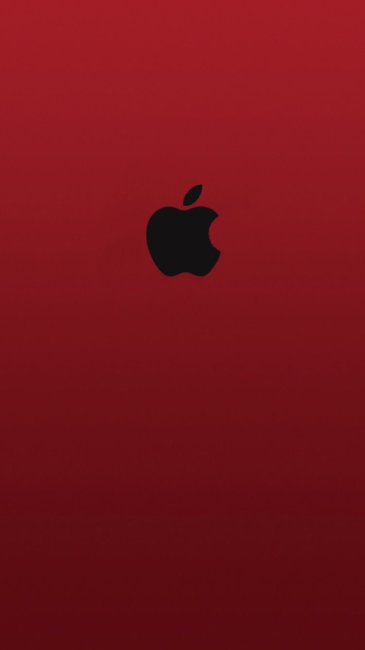 Logo Apple nero su rosso, 750x1334 Full HD Verticale, iPhone
