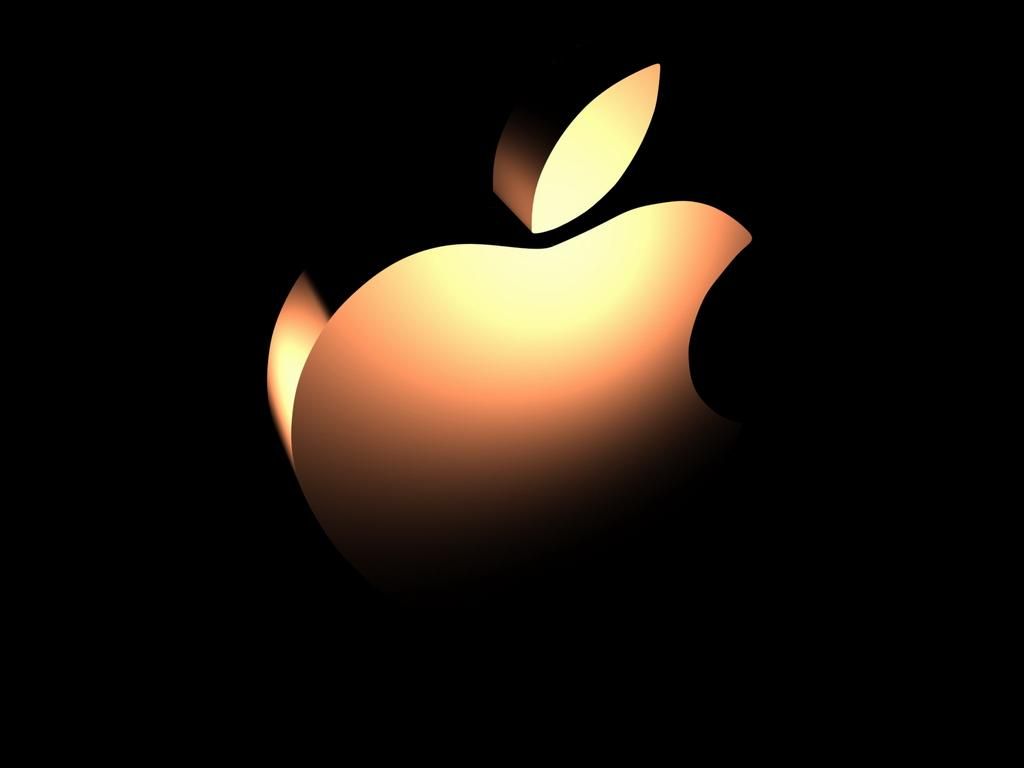 Logo Apple oro su nero, 1024x768 HD, Desktop