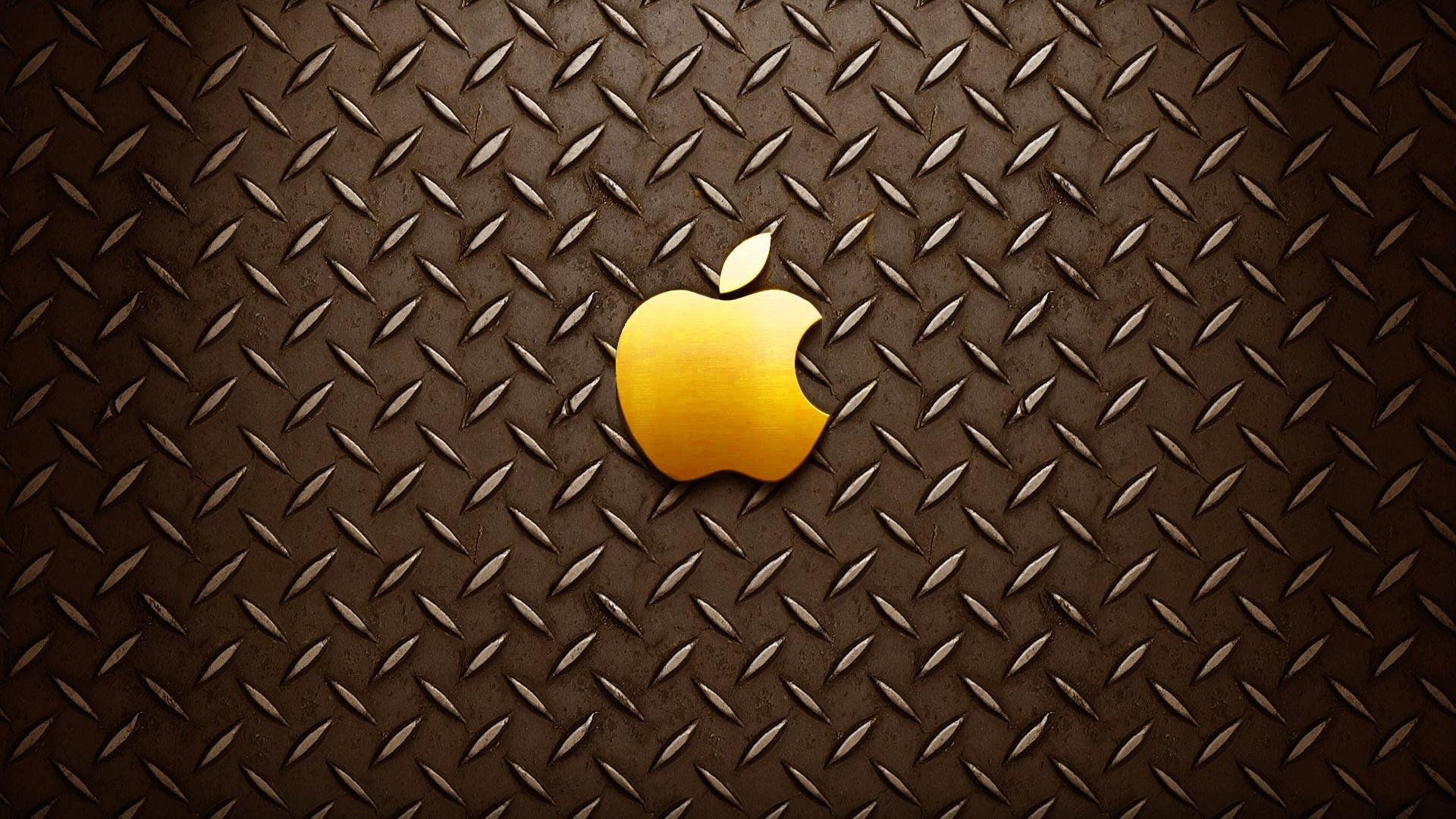 Logo Apple dorato riflesso, 1920x1200 WUXGA, Desktop