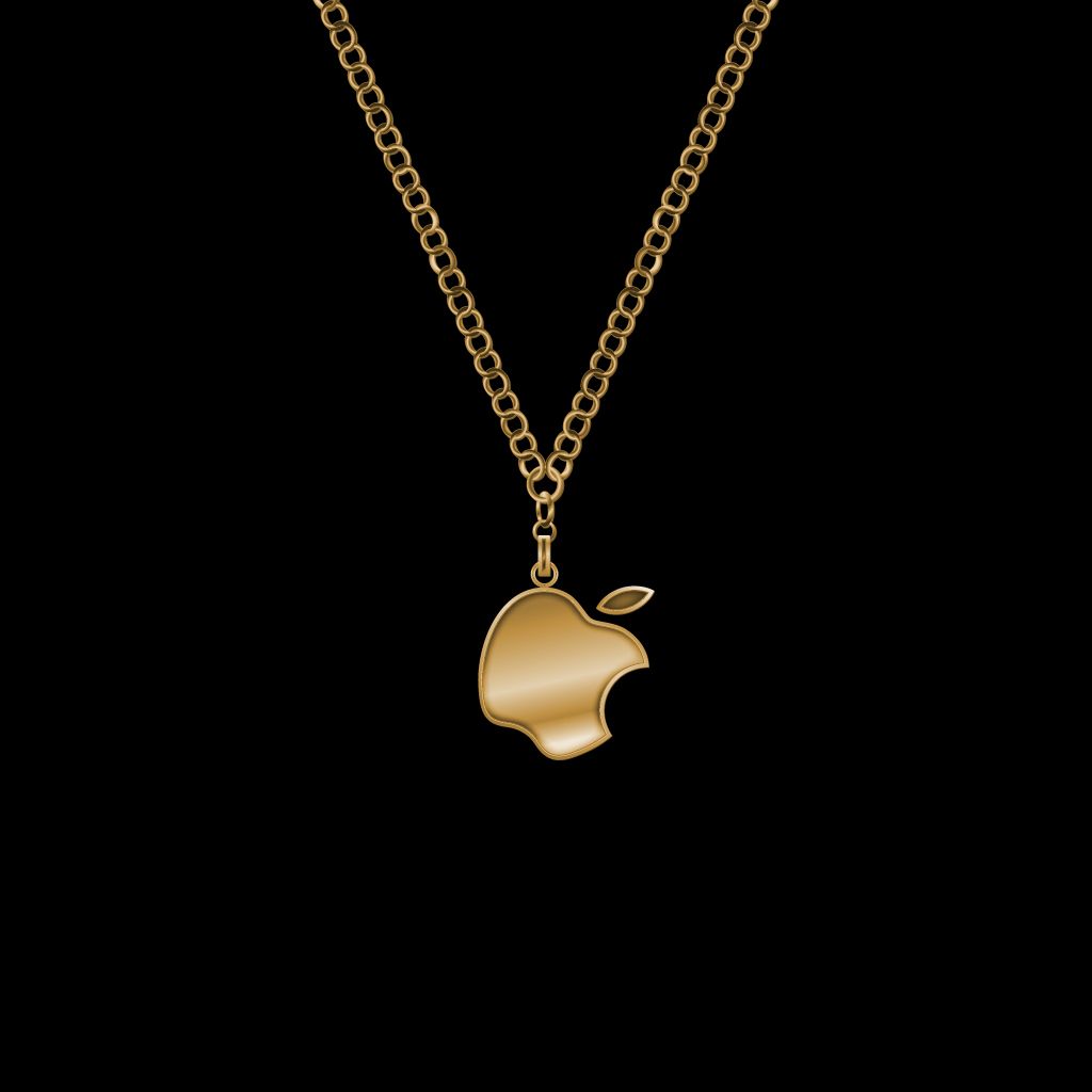 Collana logo Apple oro, 1024x1024 HD, Laptop