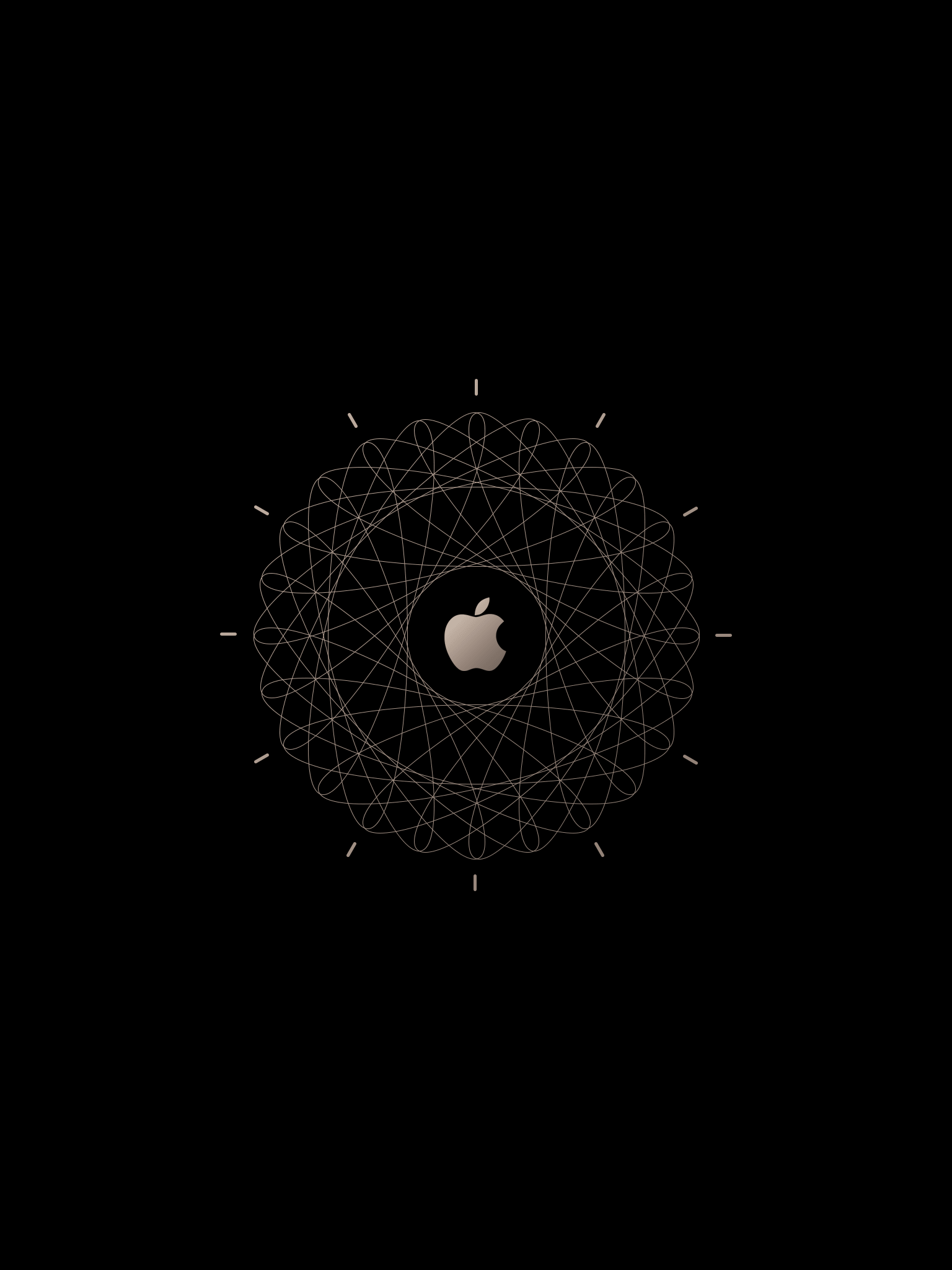 Logo Apple mandala geometrico nero, Cupertino, 1536x2048 Full HD Verticale, Smartphone