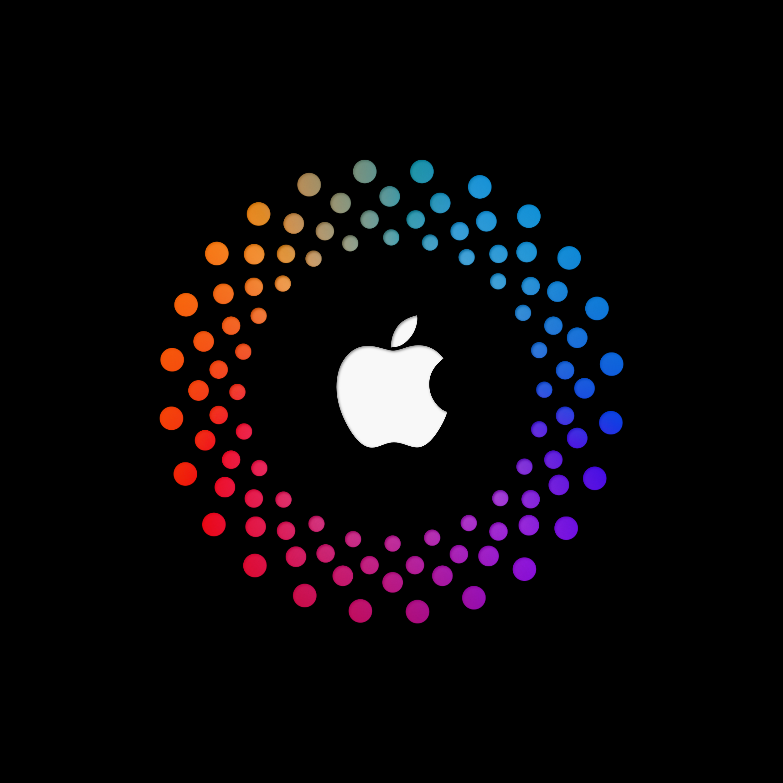 Logo Apple cerchio colorato, azienda tech, 2500x2500 alta risoluzione, Desktop