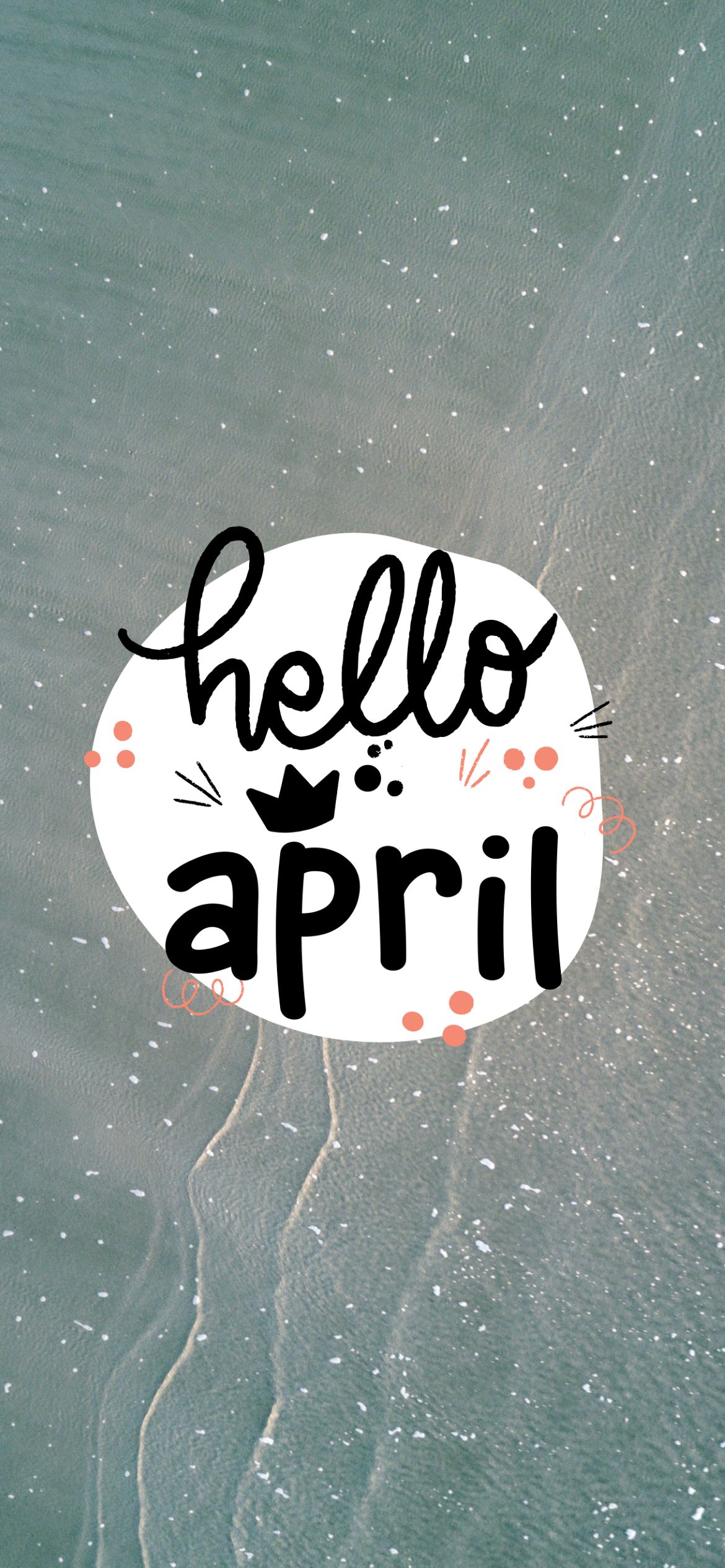 Scritta Hello April con fiore, 1170x2532 Verticale, iPhone