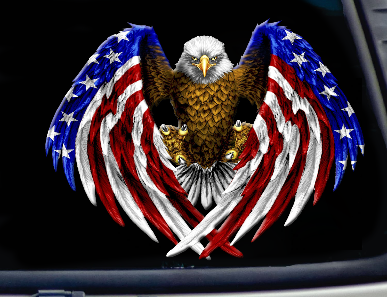 Aquila con bandiera americana, 1500x1152 720p, PC