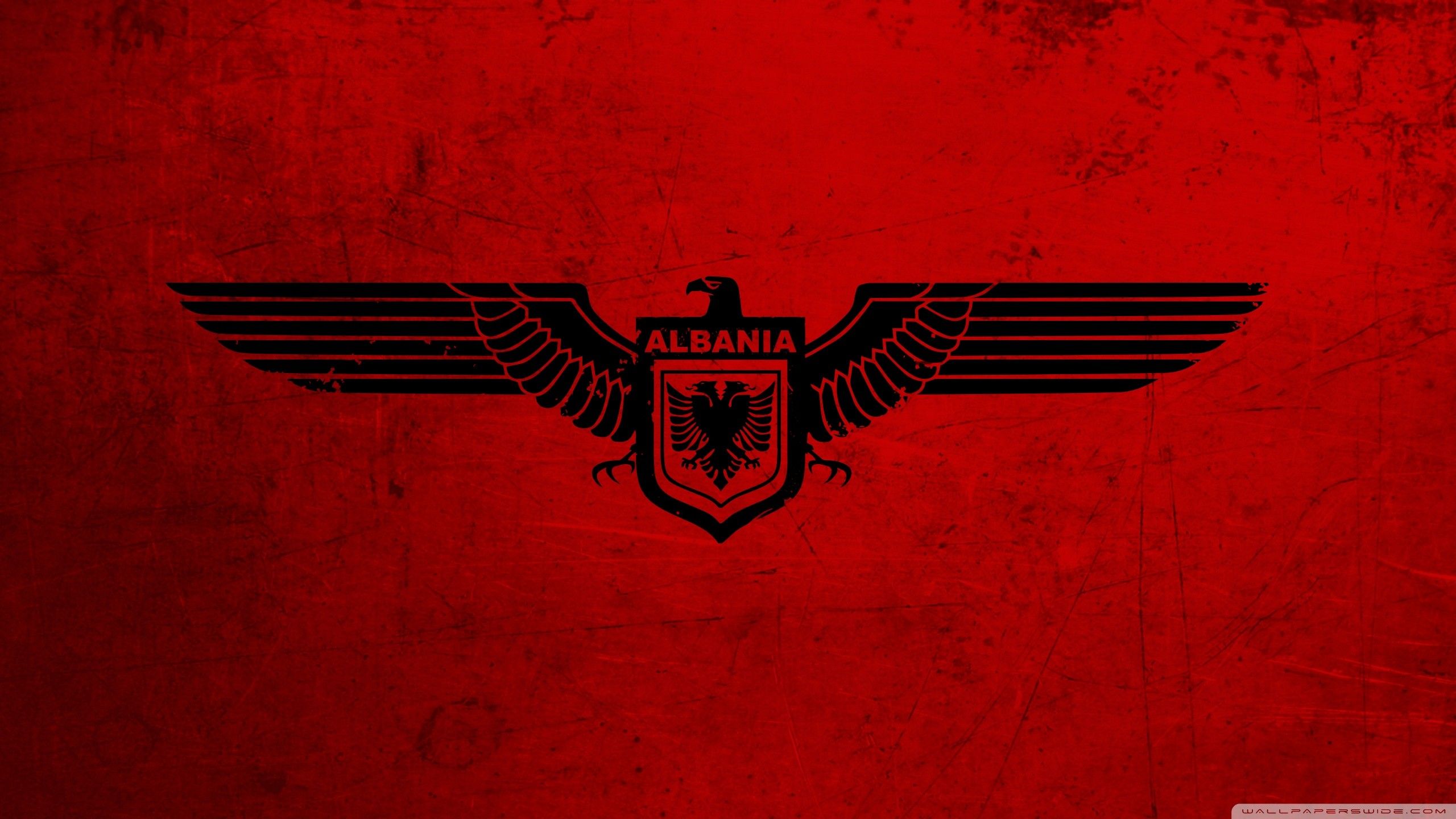 Aquila bandiera Albania rossa, 2560x1440 QHD, Laptop