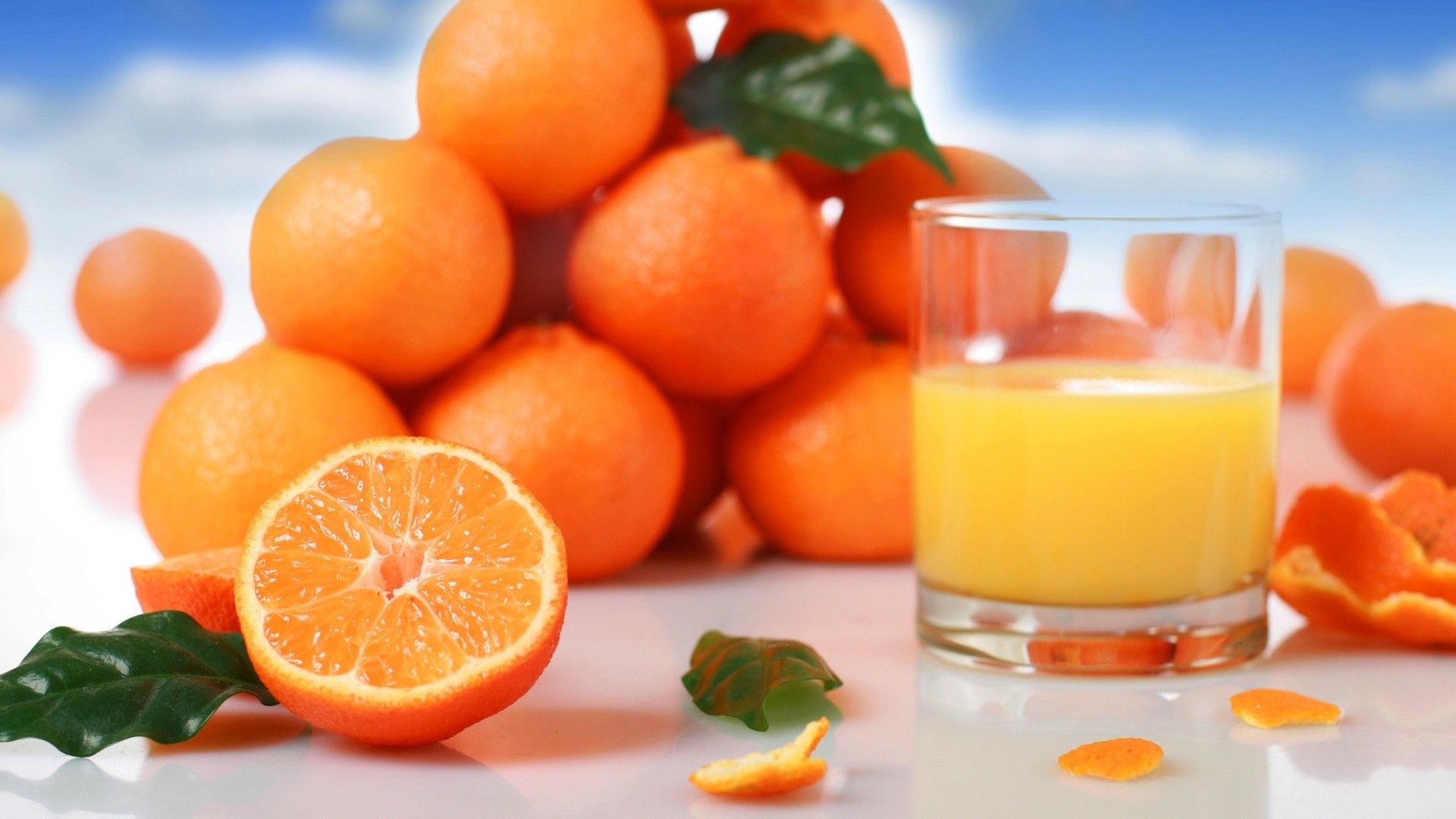 Arance con succo d'arancia, 1920x1080 Full HD, PC Desktop