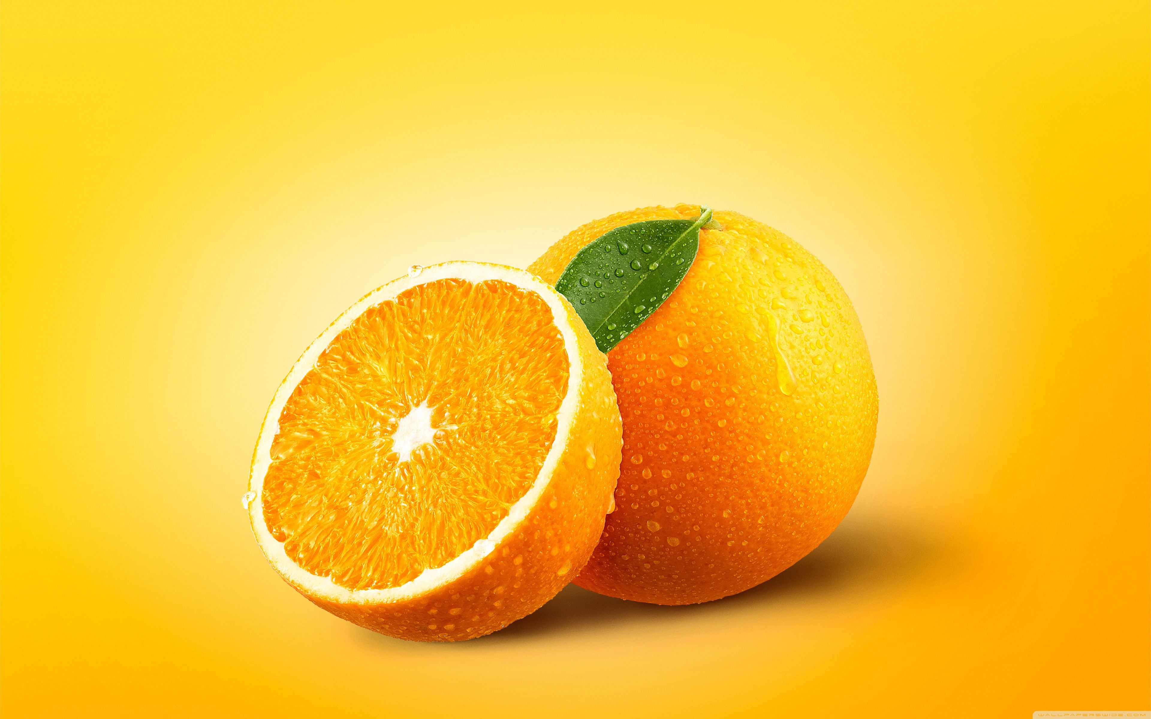 Arance fresche con foglia, 3840x2400 UHD, Monitor 4K