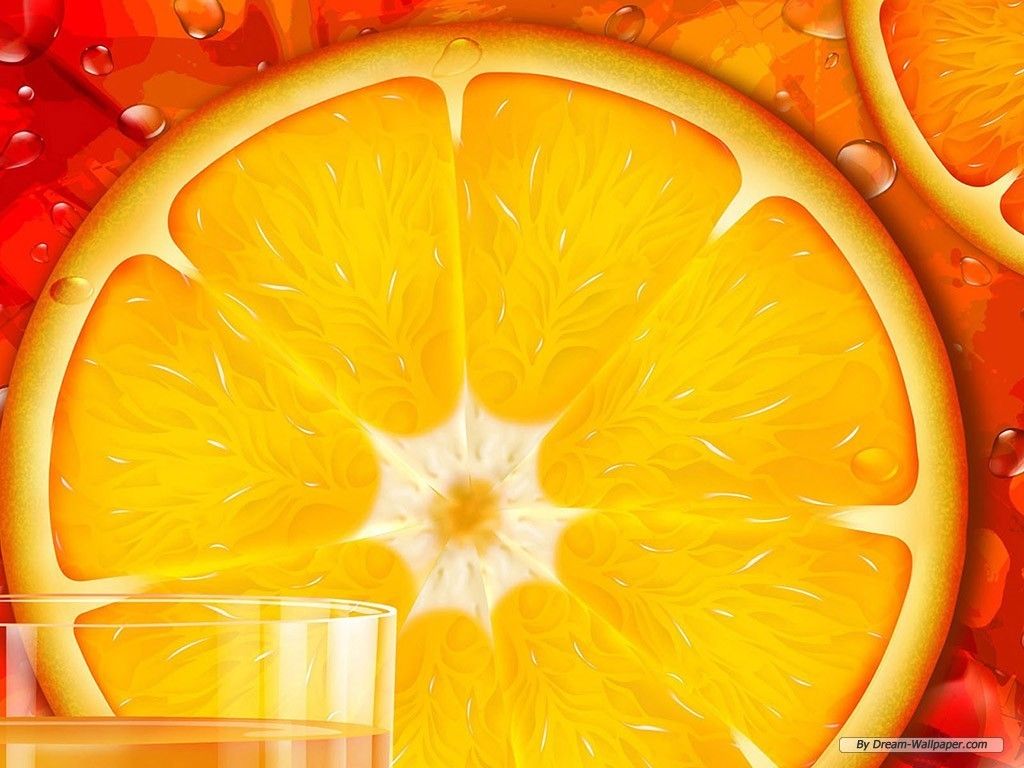 Fetta arancia con gocce d'acqua, 1024x768 HD, Desktop