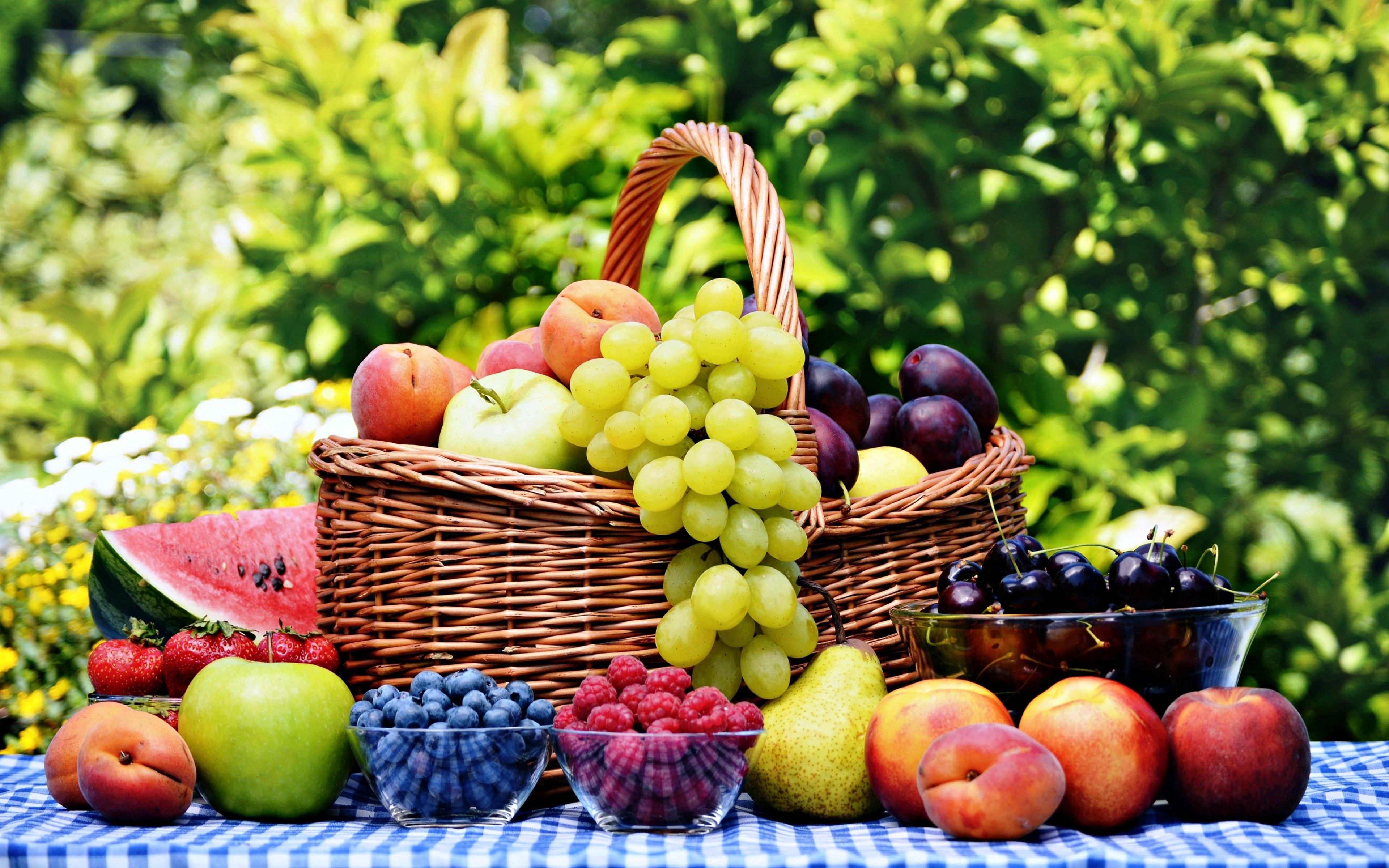 cesto frutta in giardino, 3840x2400 4K, Desktop 4K