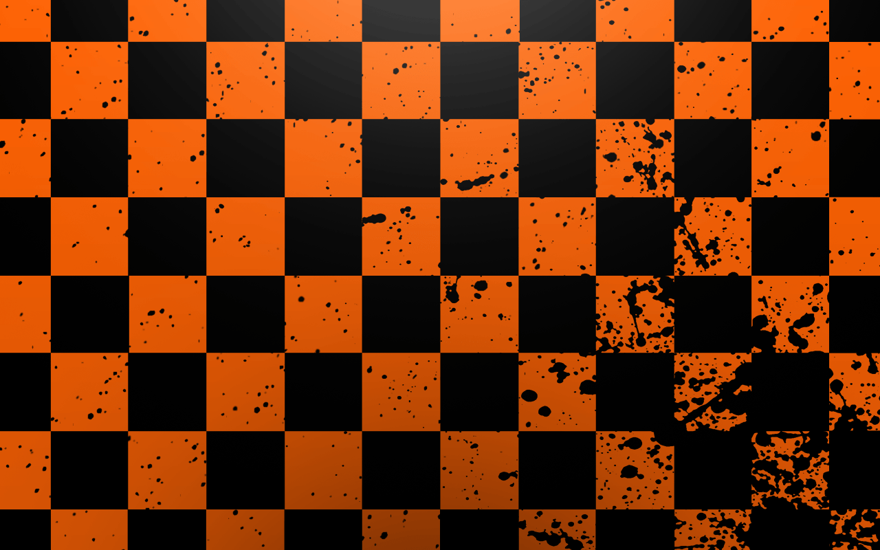Scacchiera nero arancione grunge, 1280x800 HD, Desktop