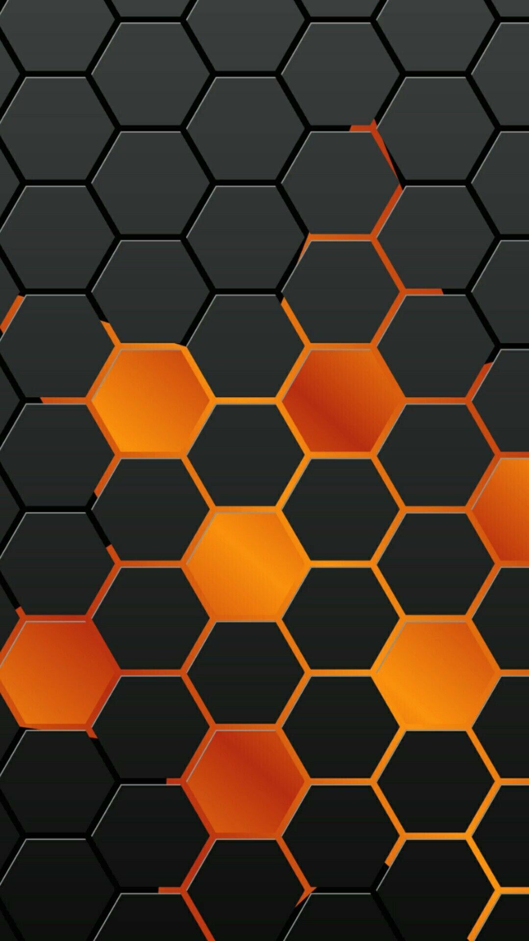 Esagoni neri e arancioni, 1080x1920 Full HD Verticale, iPhone