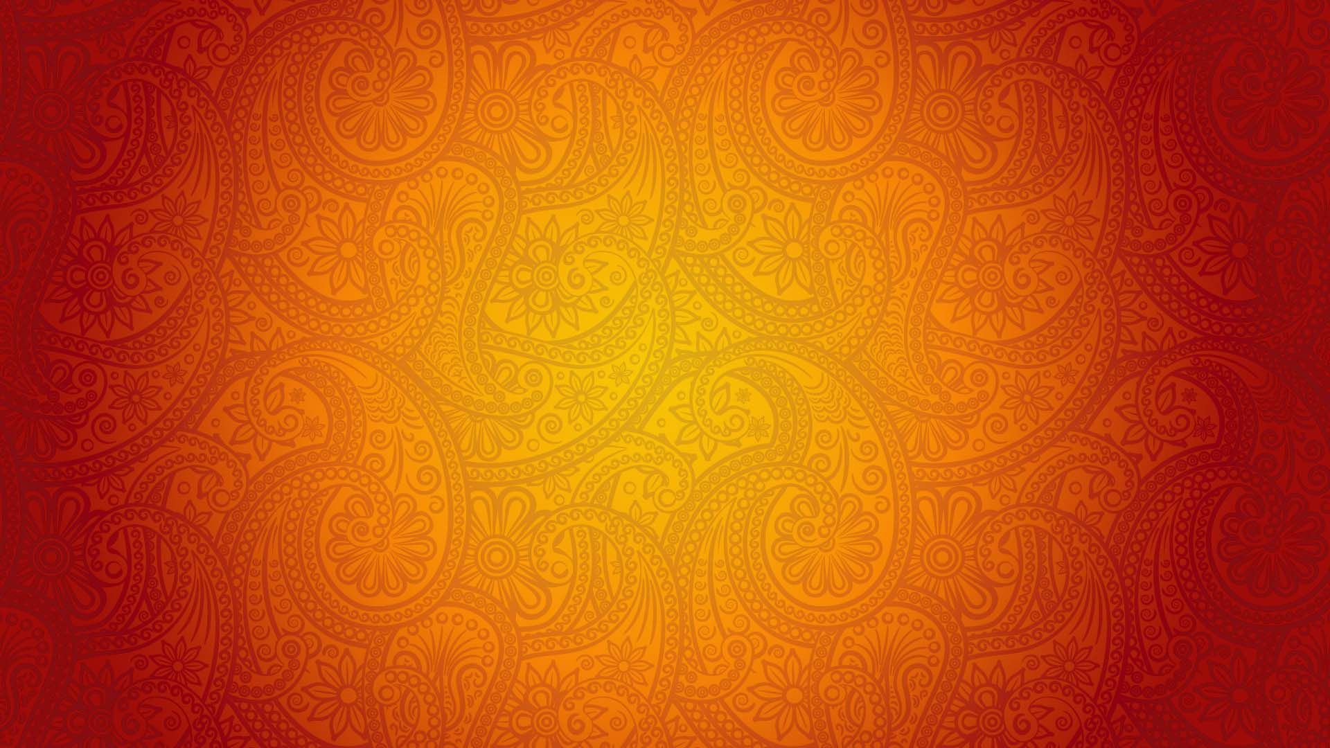 Sfondo arancione con motivi paisley, 1920x1080 Full HD 1080p, PC
