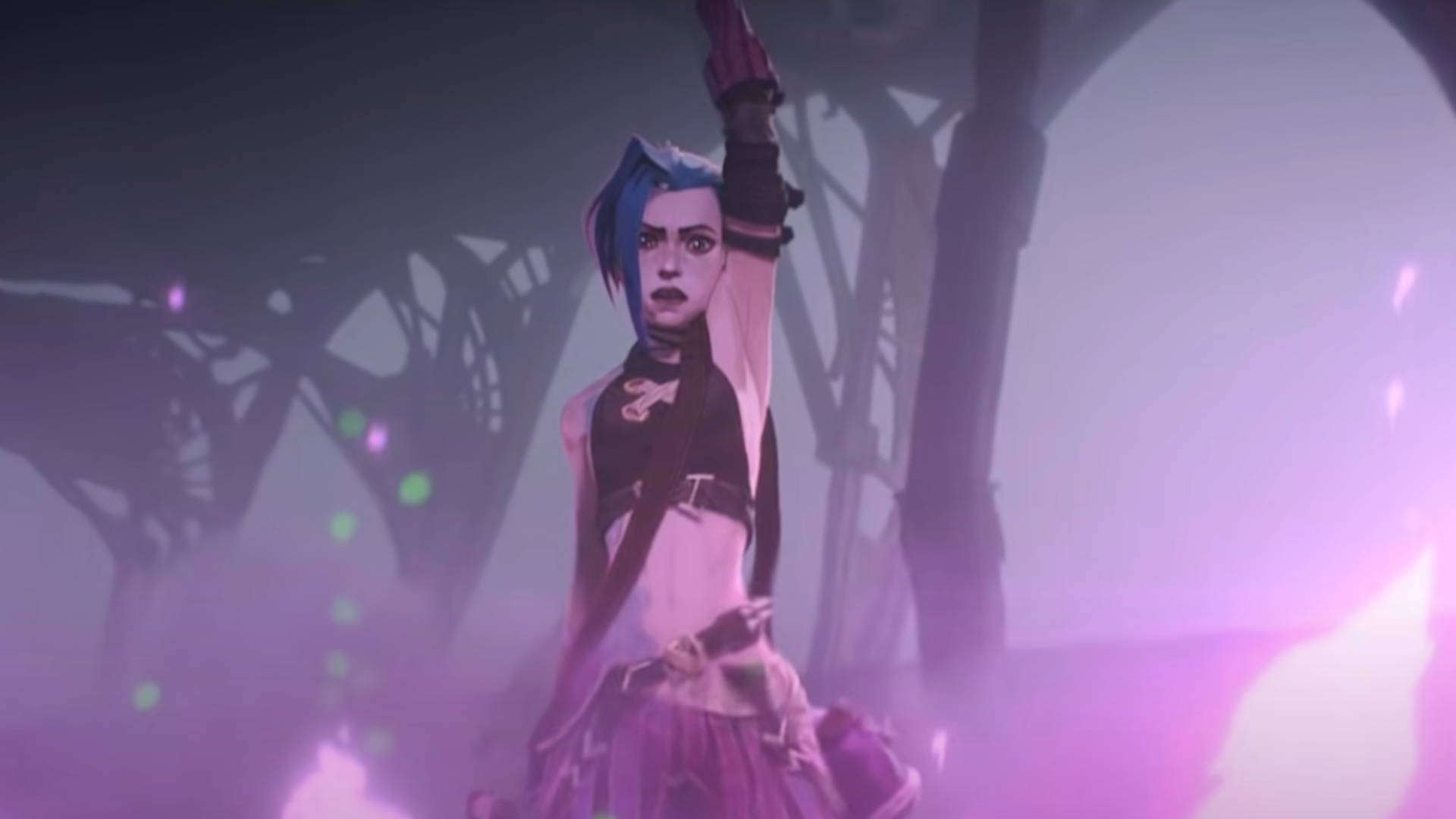 Jinx Arcane capelli blu, 1920x1080 Full HD 1080p, Desktop
