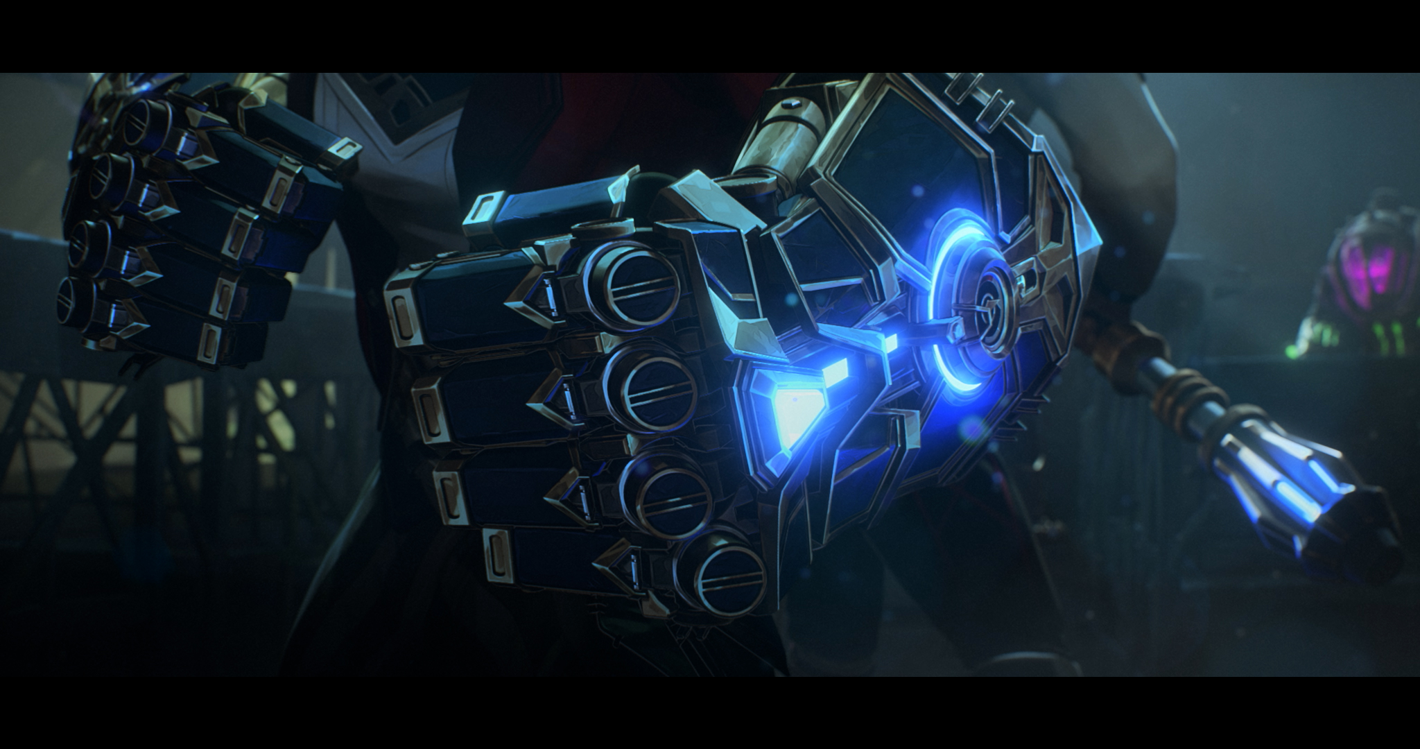 Guanto meccanico blu Arcane, 2048x1080 Hi-Res, Laptop