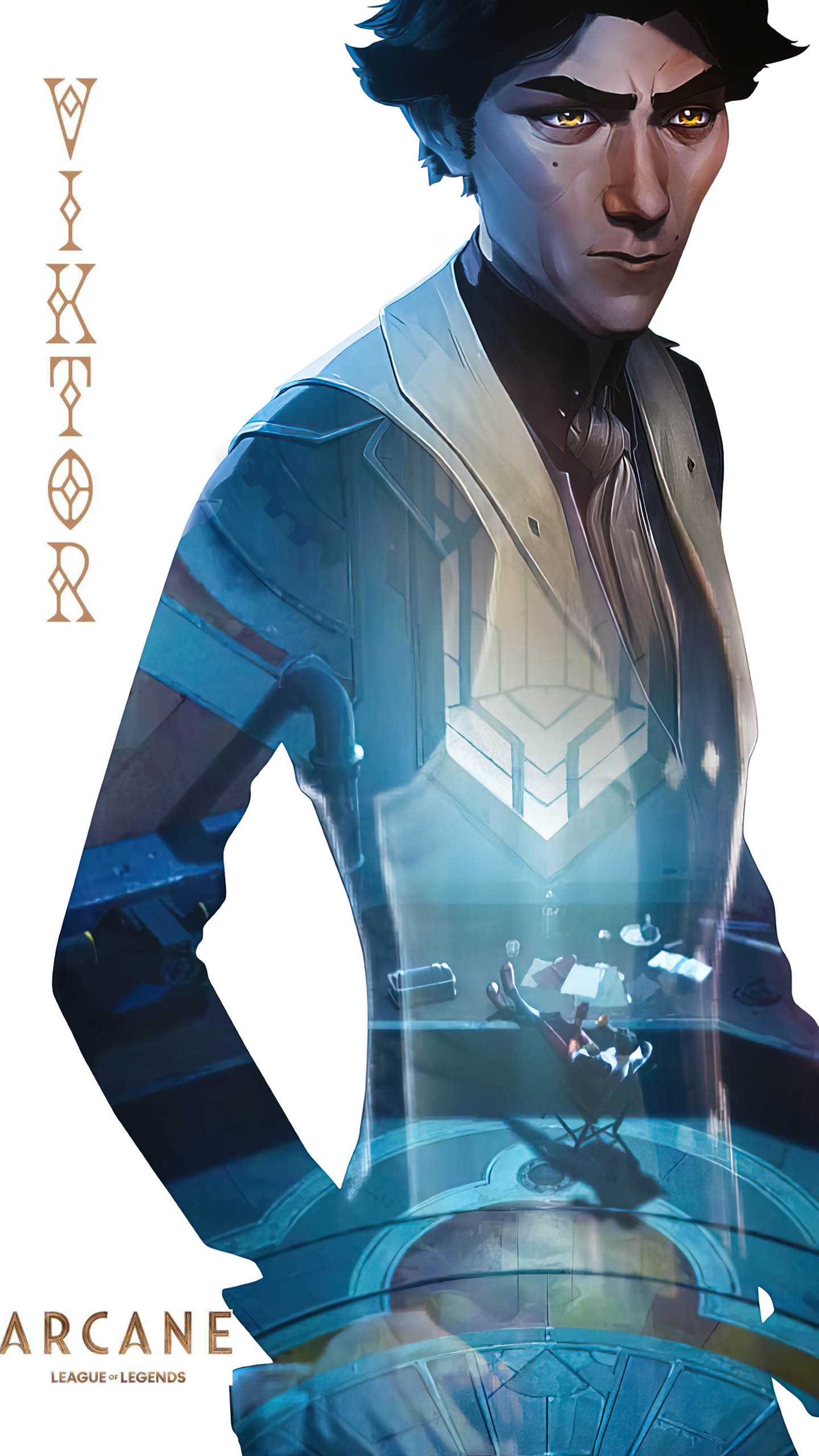 Viktor Arcane personaggio blu, 1440x2560 Verticale, Telefono