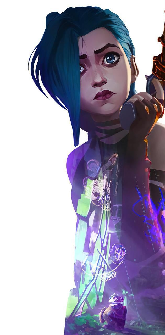 Jinx personaggio Arcane, 630x1280 Verticale, Telefono