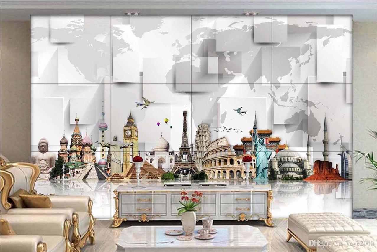 Monumenti mondo mappa 3D, 1277x855 HD, PC
