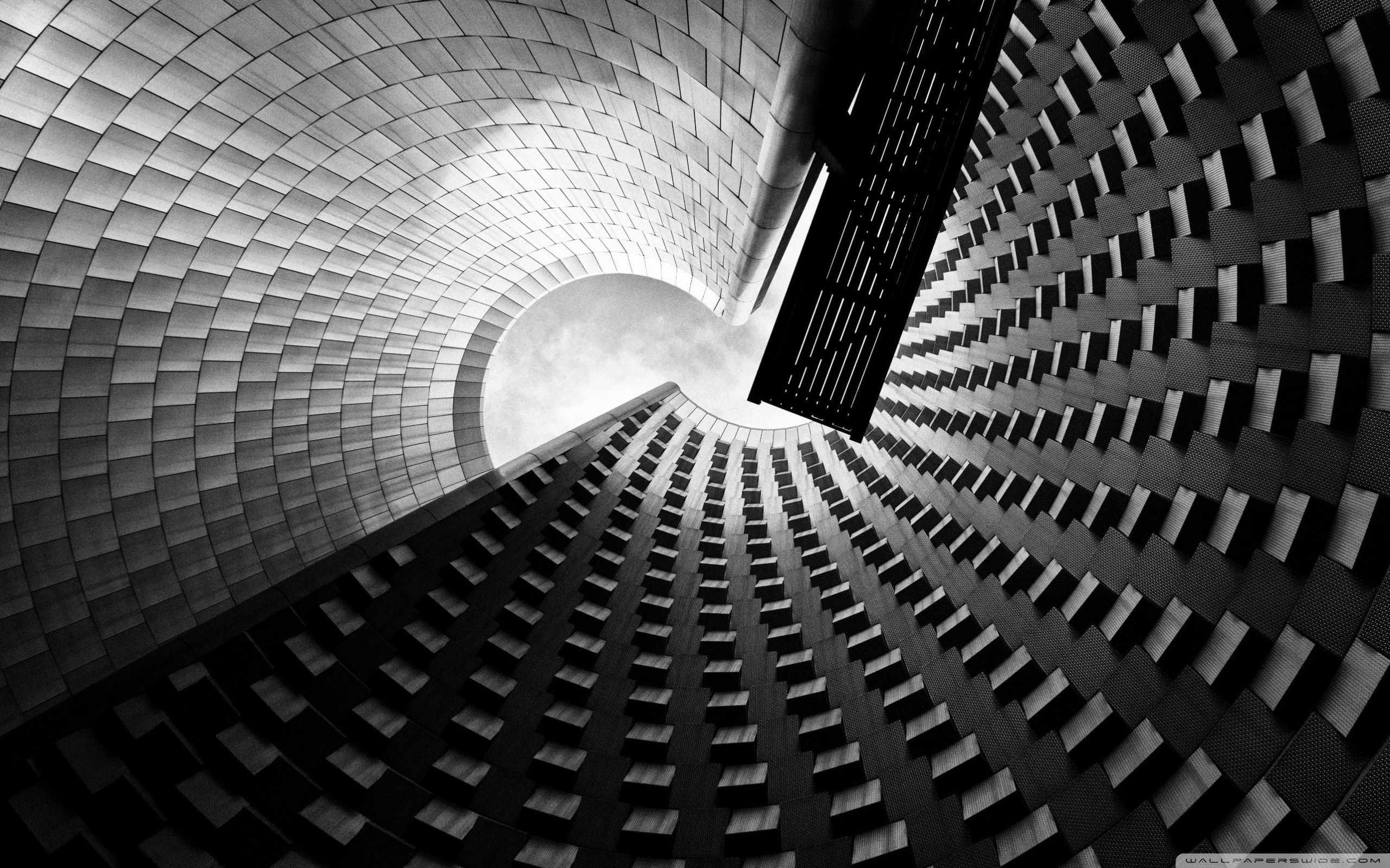 Tunnel architettonico bianco e nero, 2560x1600 2K+, Desktop