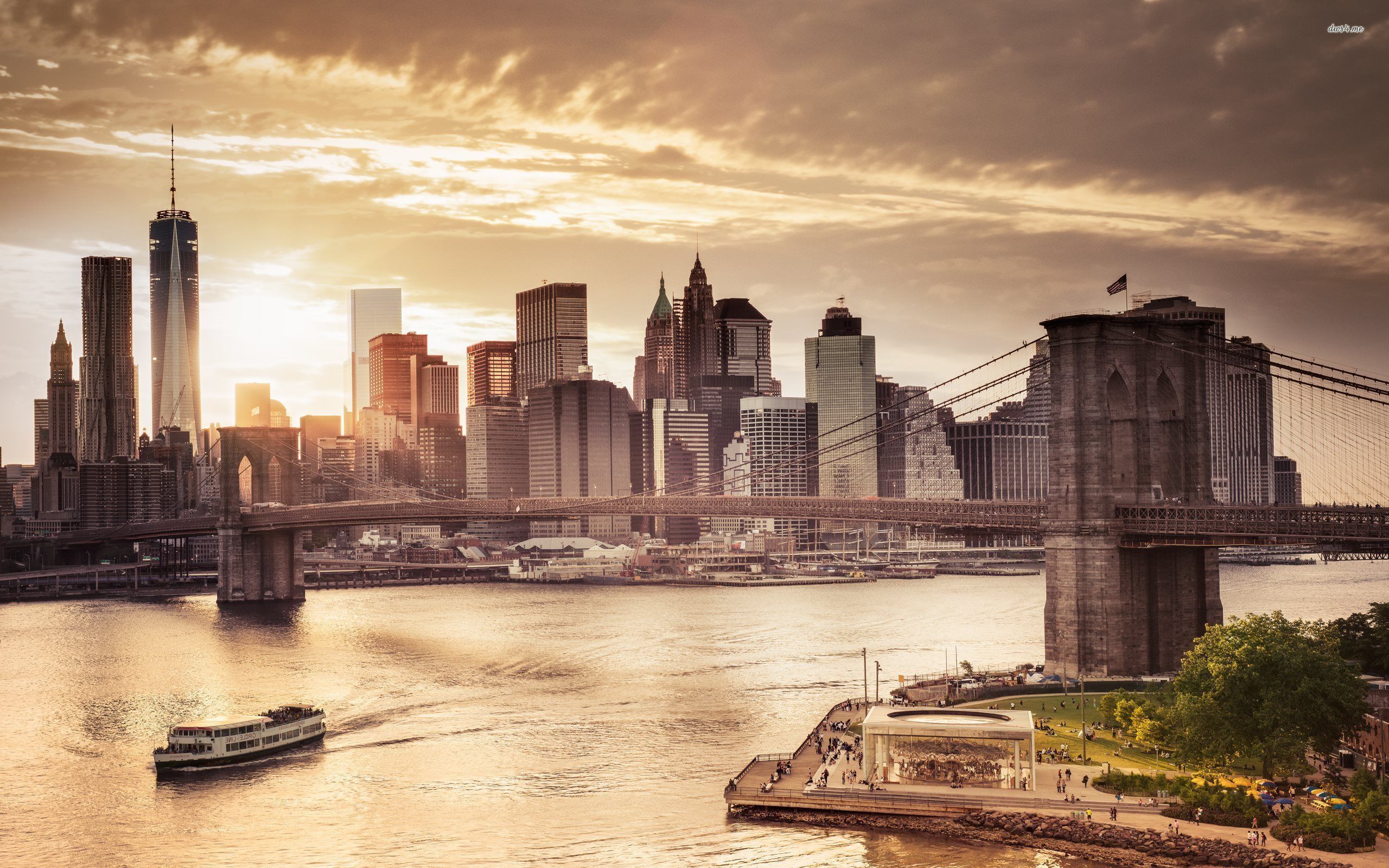 Skyline di New York al tramonto, 2560x1600 2K+, PC