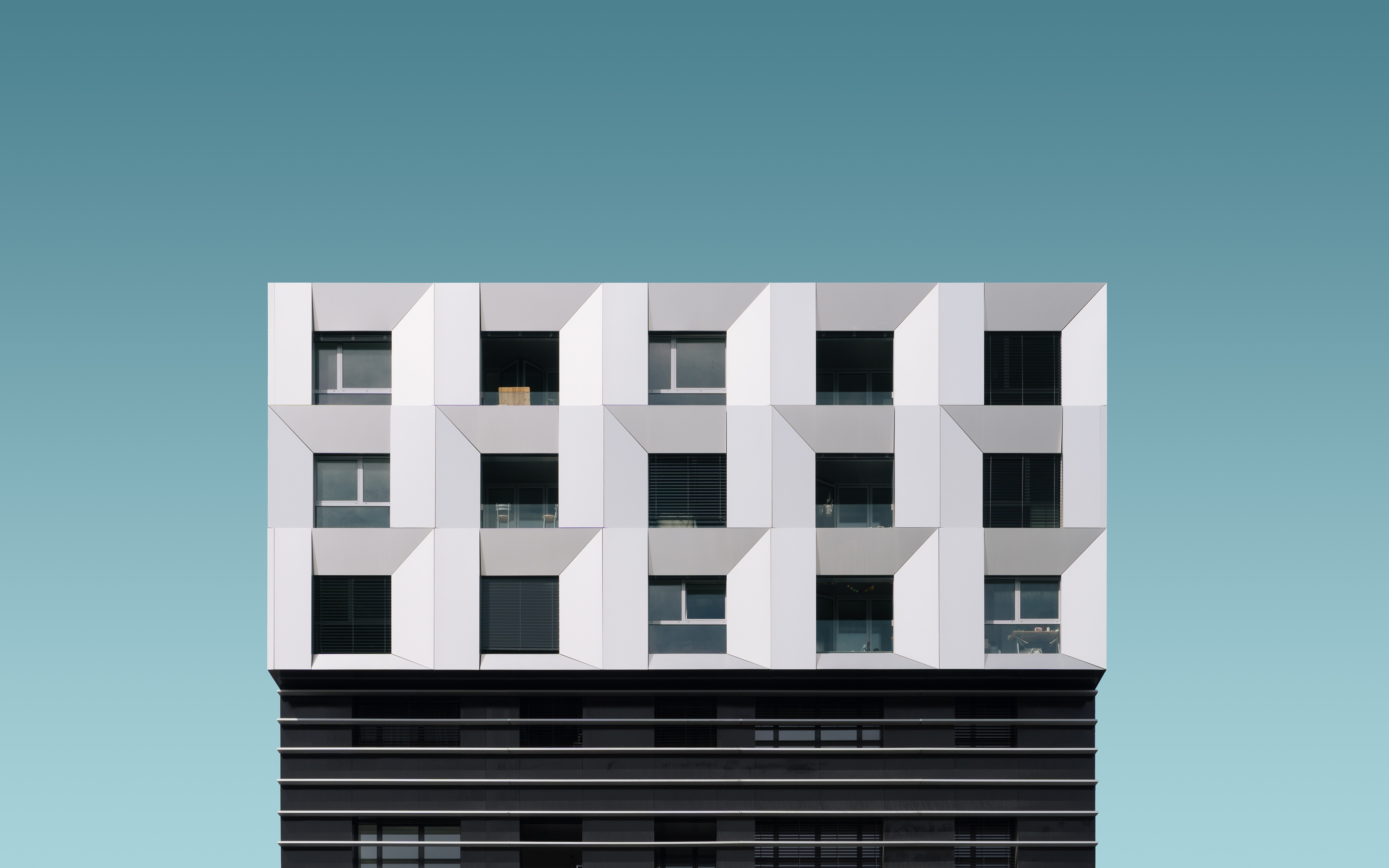 Facciata edificio moderno bianco, 3840x2400 4K, Desktop 4K
