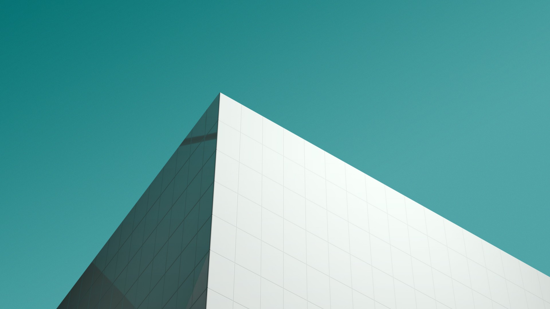 Piramide bianca minimalista, cielo turchese, 1920x1080 Full HD 1080p, PC