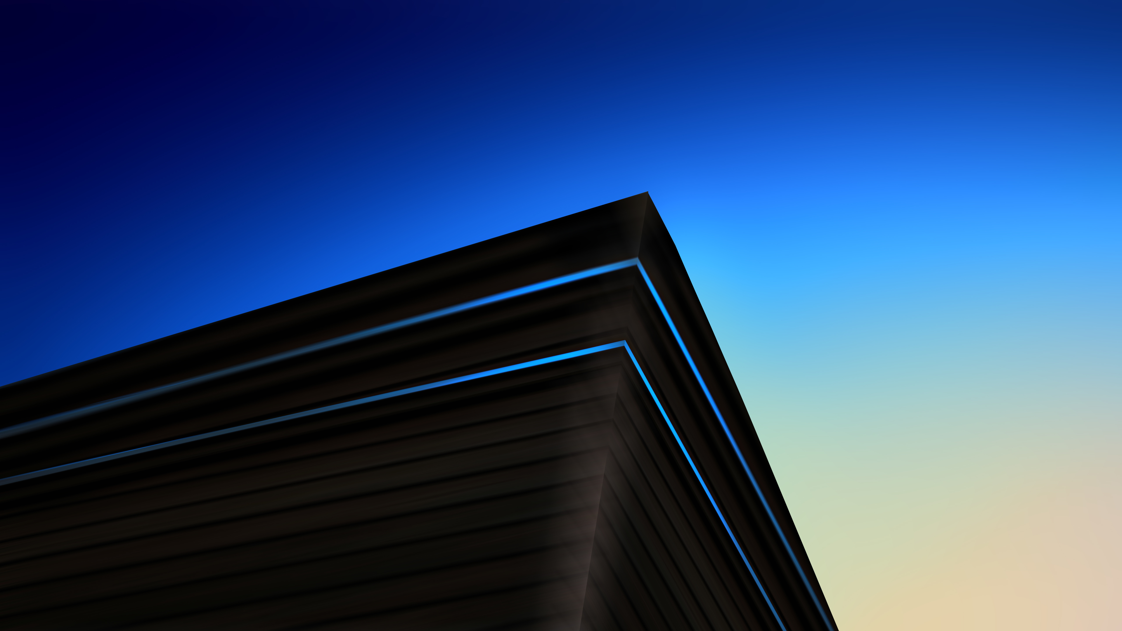 Angolo edificio moderno blu, 3840x2160 UHD, Monitor 4K