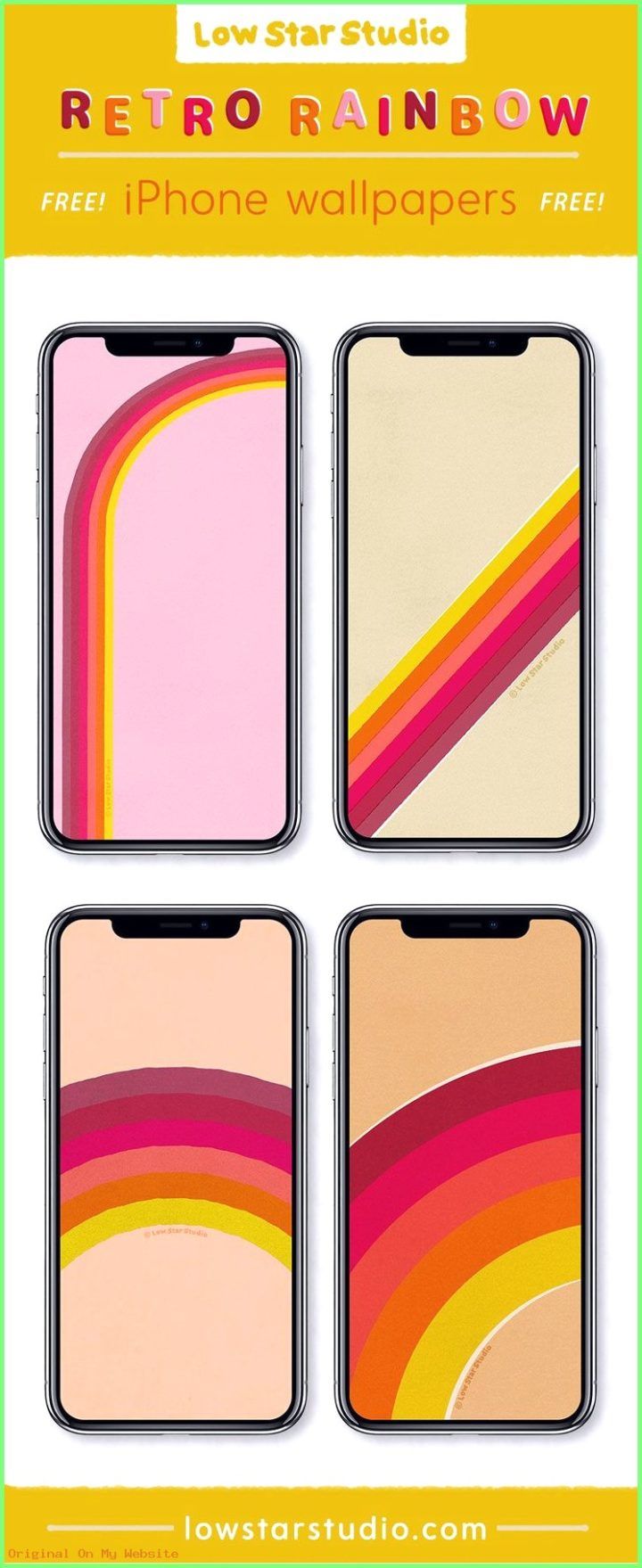 Arcobaleno retro colorato telefoni, 720x1759 Verticale, iPhone Air