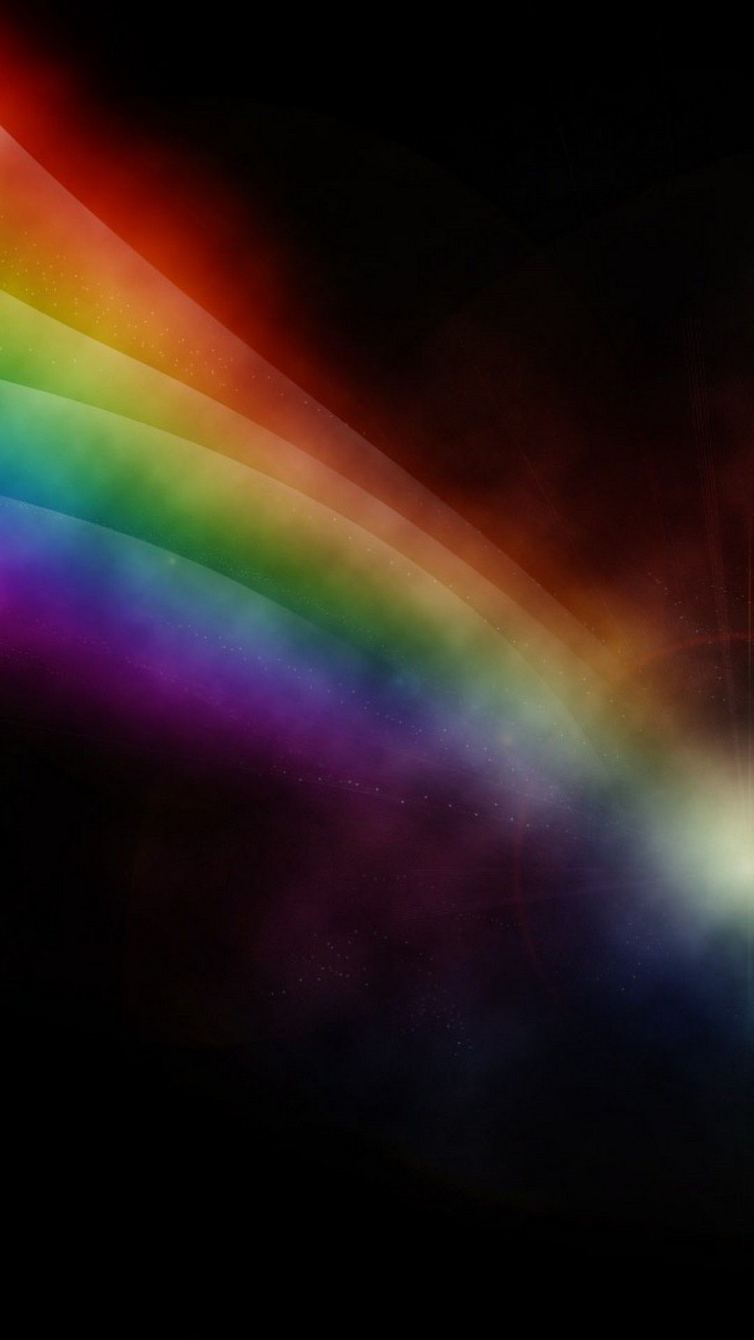 Arcobaleno luminoso su nero, 1080x1920 Verticale, iPhone Pro Max