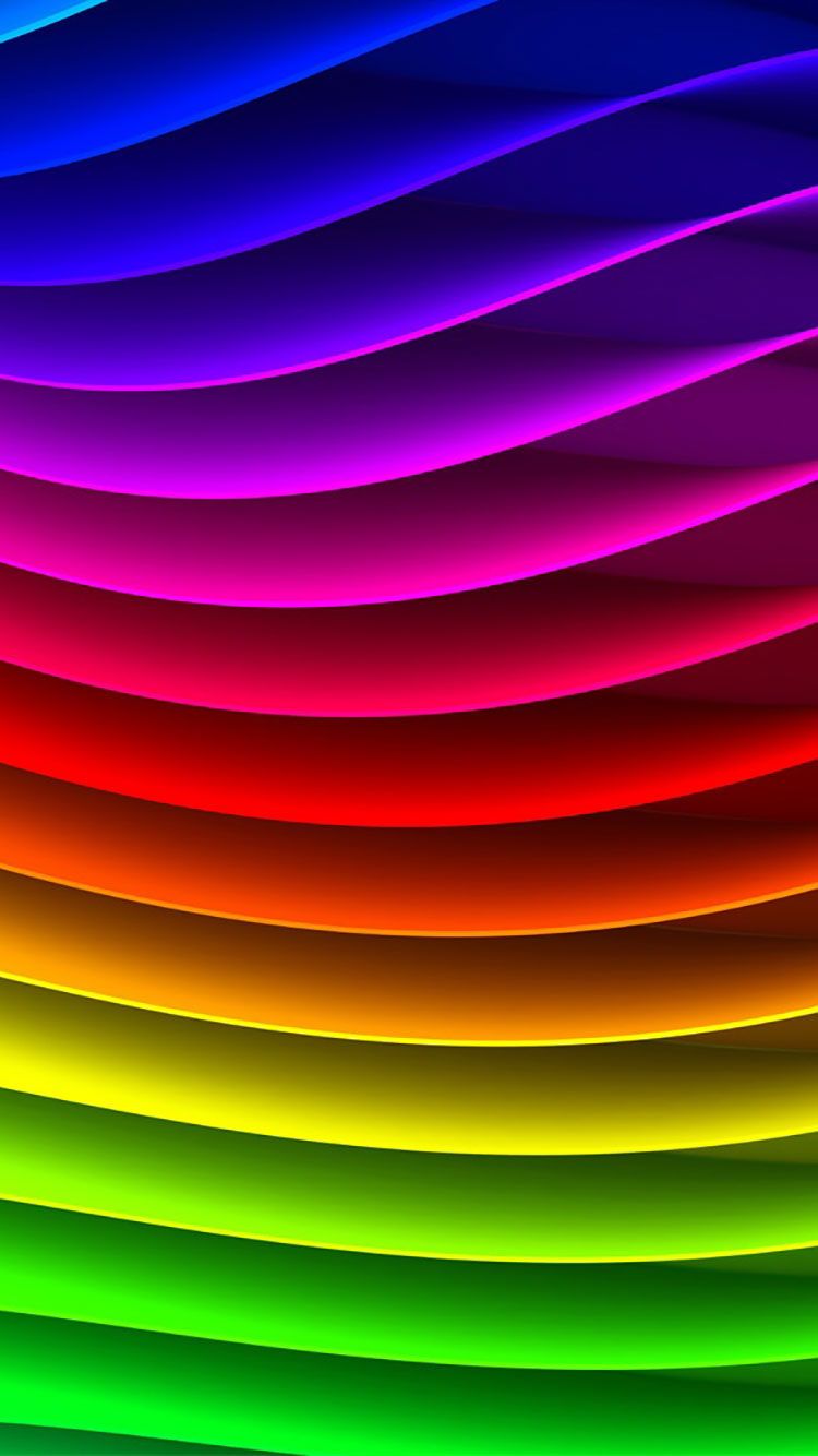 Onde arcobaleno colorate astratte, 750x1334 Verticale, iPhone Plus