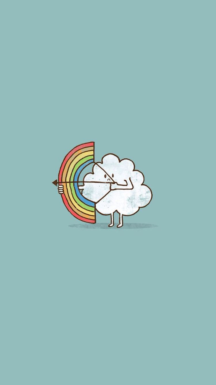 Nuvola con arcobaleno cartoon, 750x1334 Full HD Verticale, iPhone