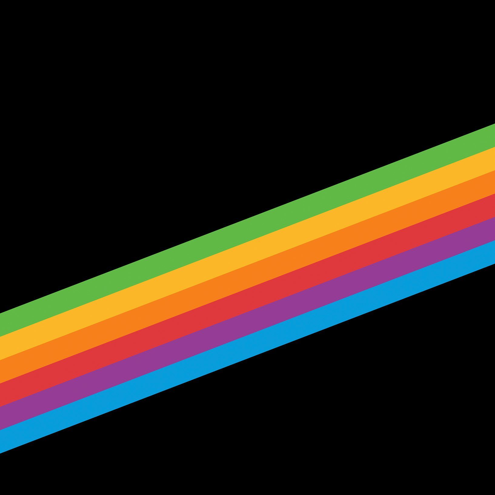 Striscia arcobaleno diagonale nera, 1634x1634 HD Ready, PC
