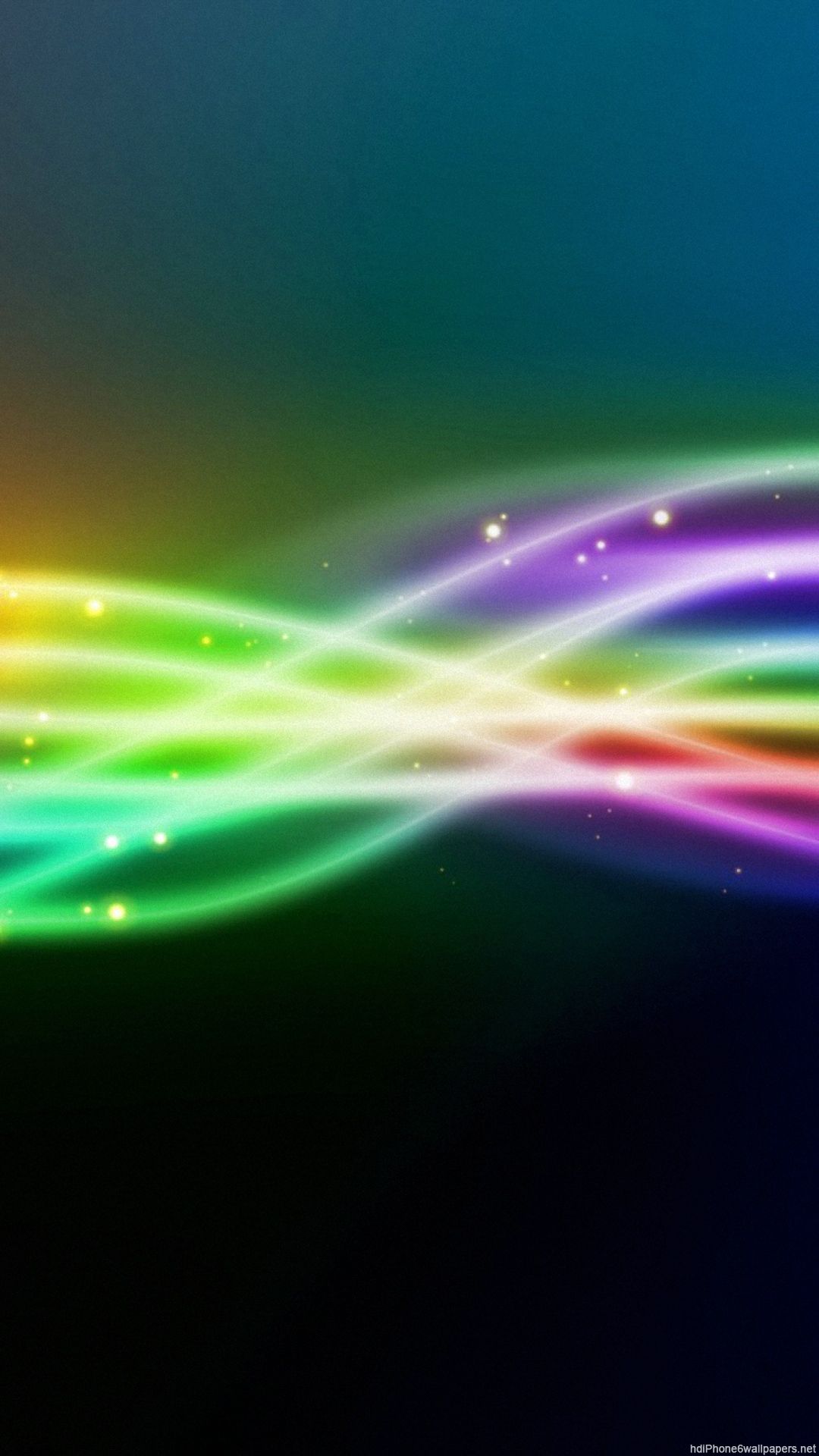 onde luminose arcobaleno astratte, 1080x1920 Full HD Verticale, iPhone Pro Max