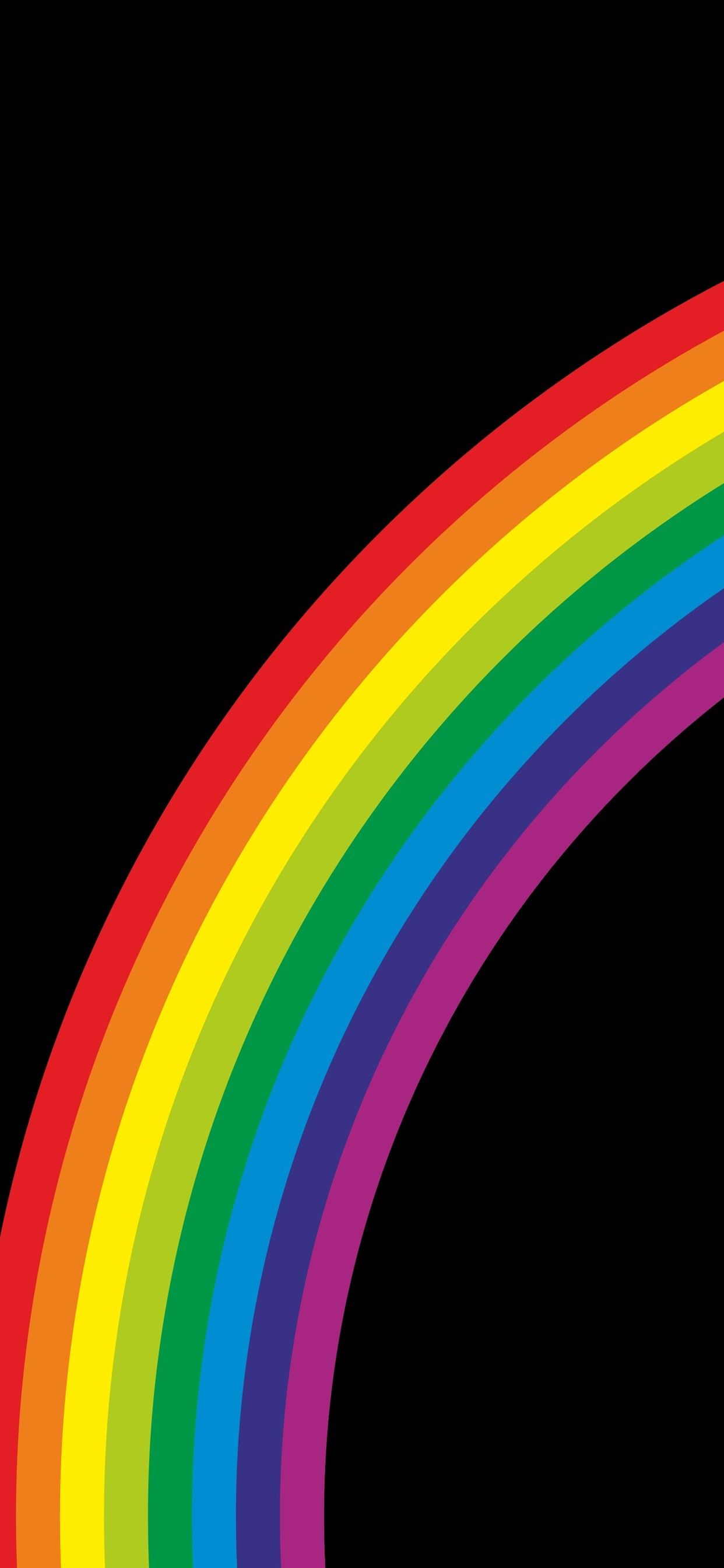 Arcobaleno su sfondo nero, 1242x2688 Verticale, iPhone Air