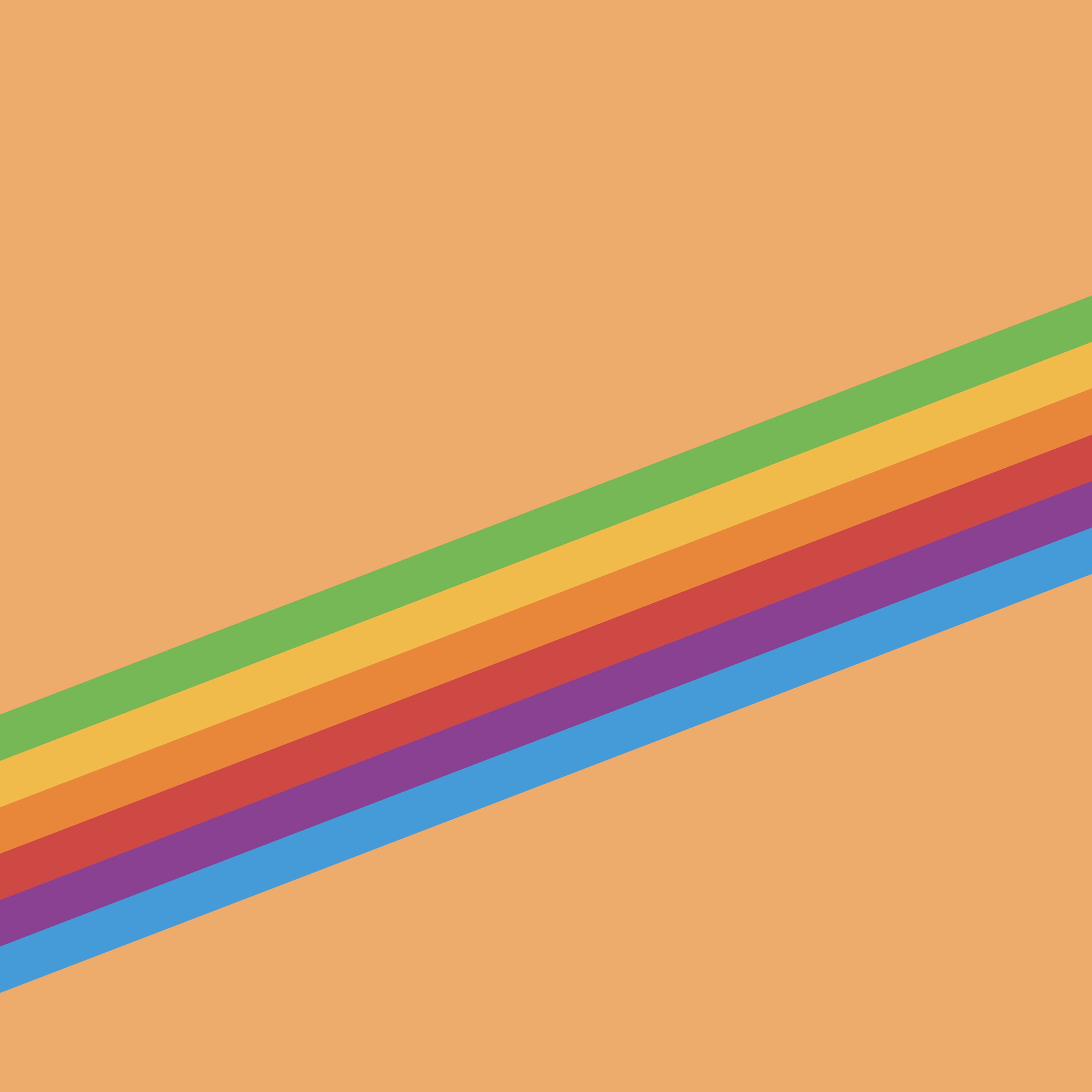 Strisce arcobaleno diagonali sfondo arancione, 2706x2706 2K, Desktop