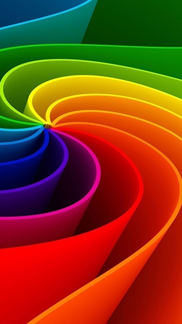 Spirale astratta arcobaleno colorata, 750x1334 Full HD Verticale, iPhone Plus